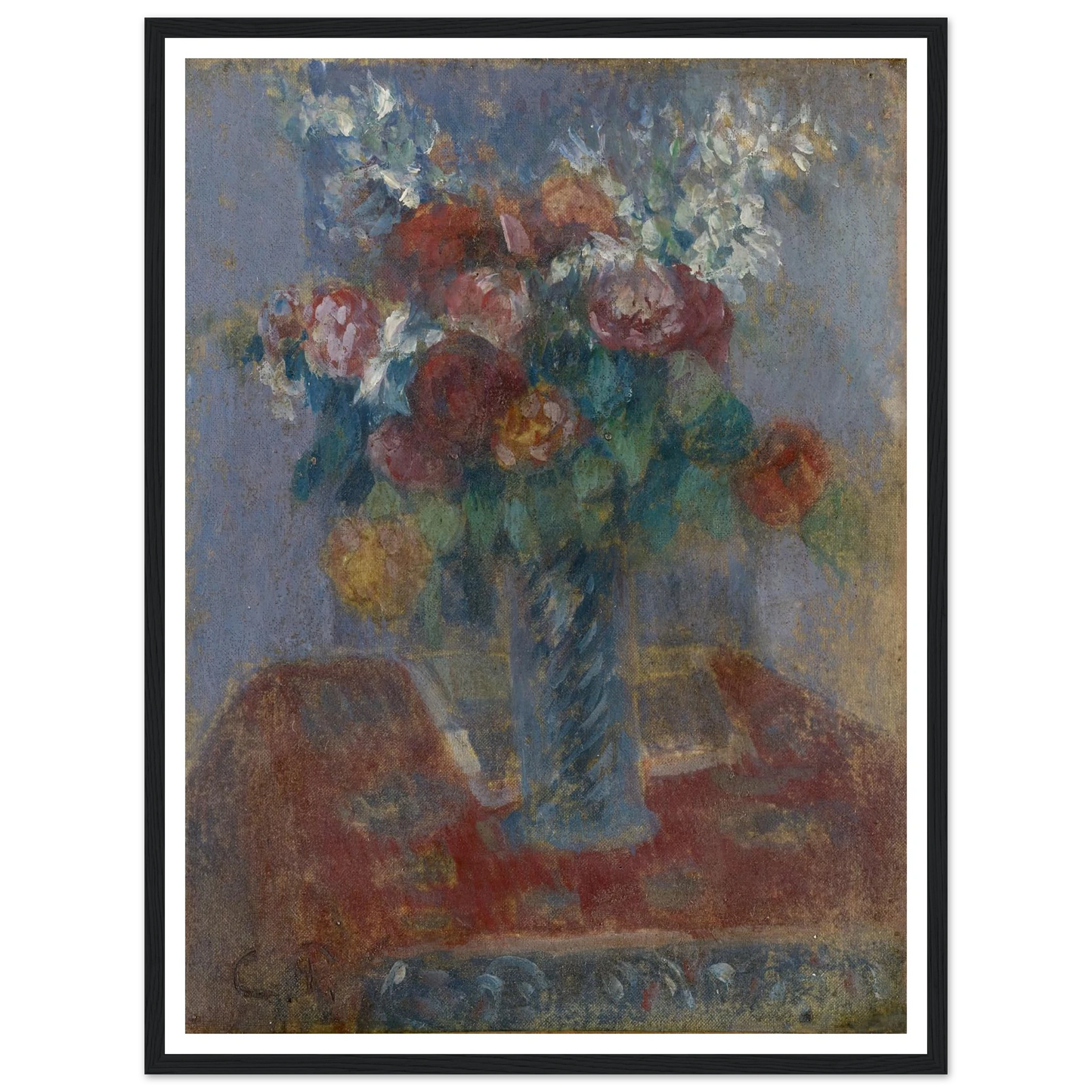 Bouquet (1900) Art Print | Camille Pissarro - Framed Poster - 30x40 cm / 12x16″ - Black frame
