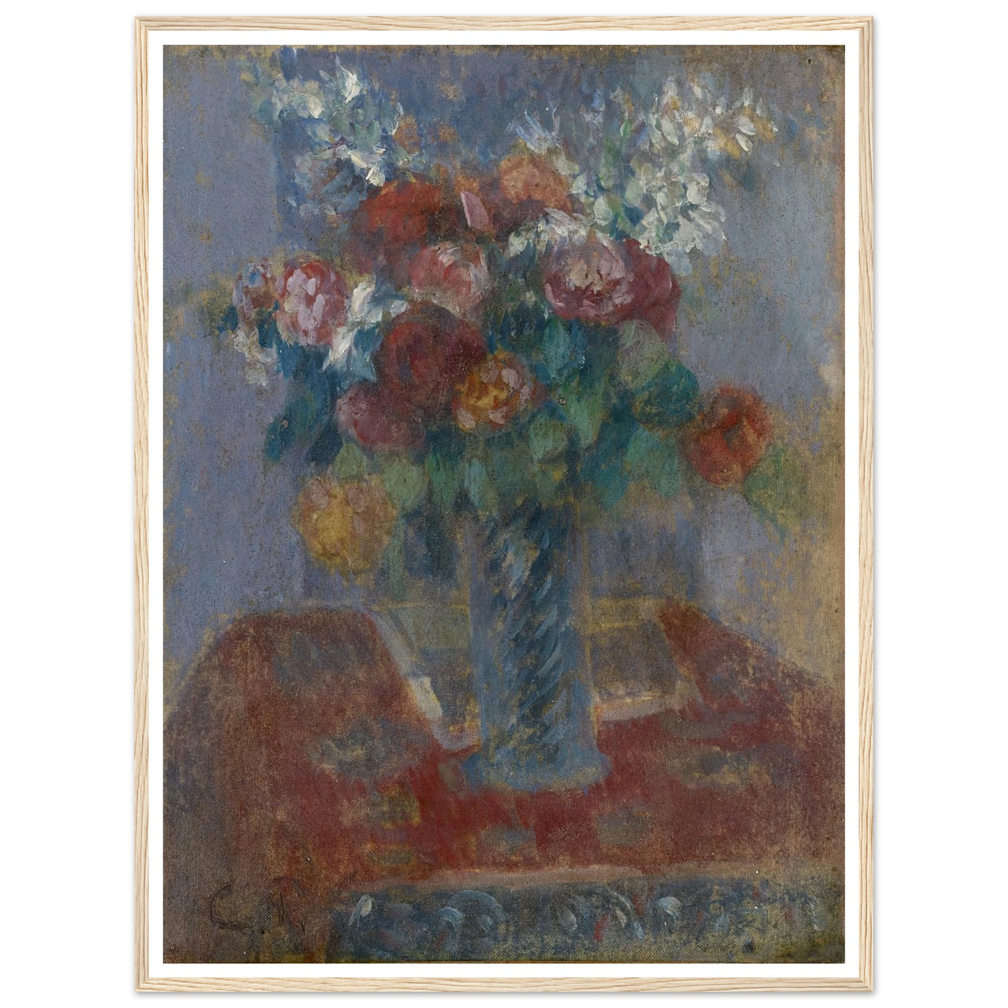 Bouquet (1900) Art Print | Camille Pissarro - Framed Poster - 30x40 cm / 12x16″ - Black frame