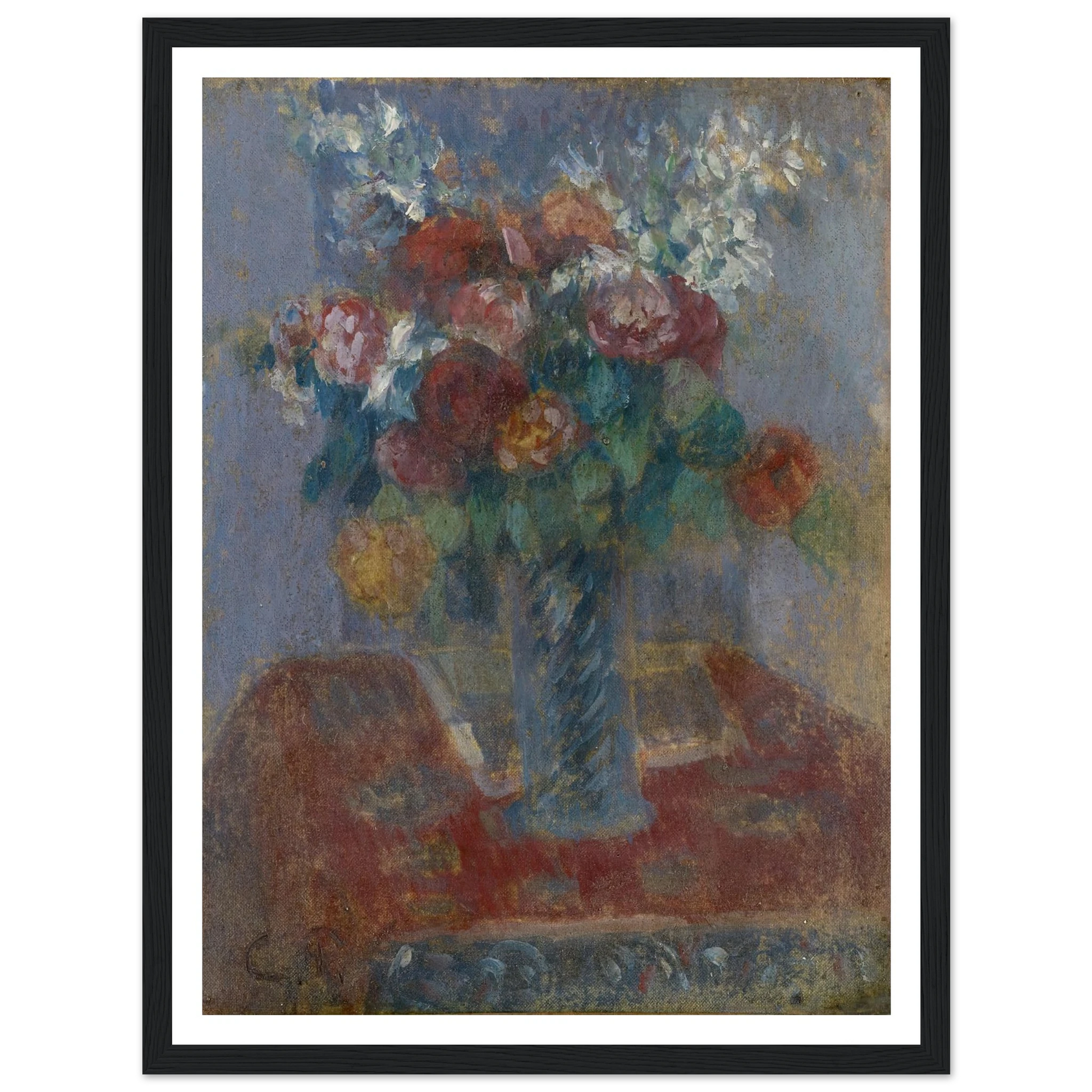 Bouquet (1900) Art Print | Camille Pissarro - Framed Poster - 30x40 cm / 12x16″ - Black frame