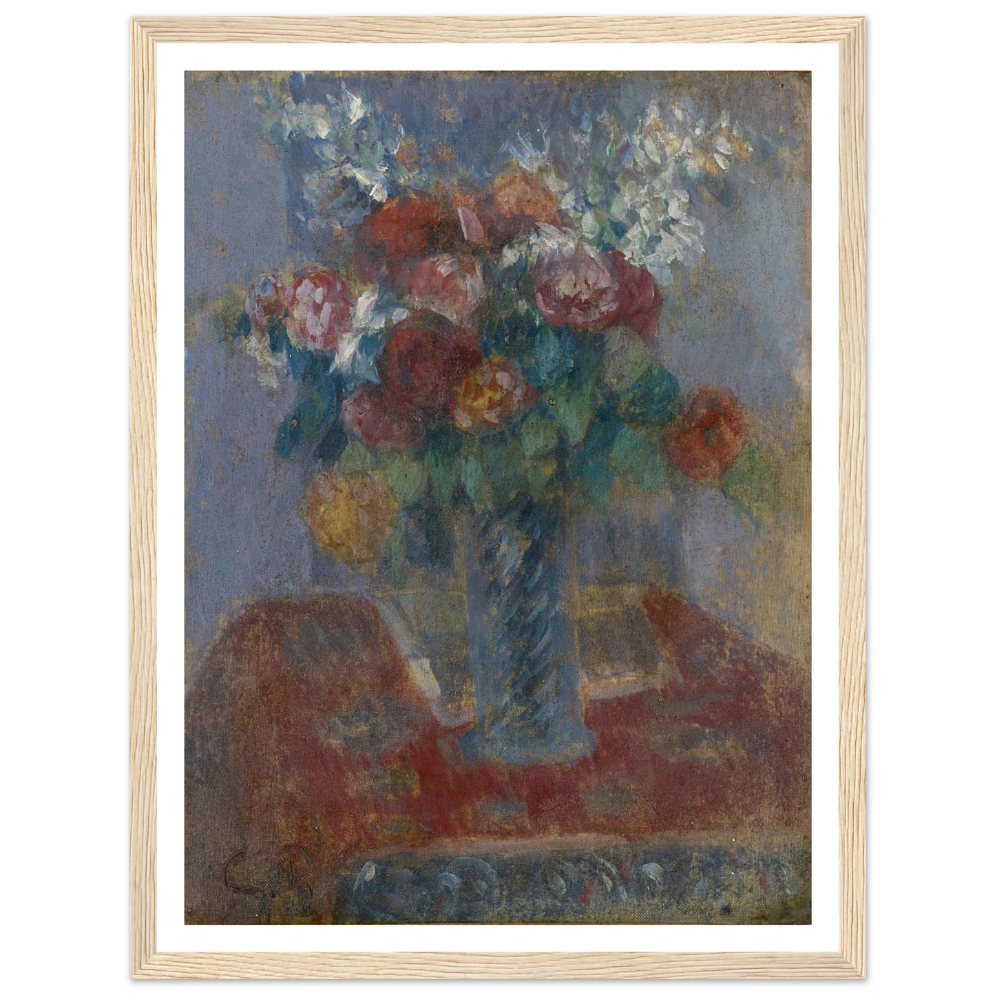 Bouquet (1900) Art Print | Camille Pissarro - Framed Poster - 30x40 cm / 12x16″ - Black frame