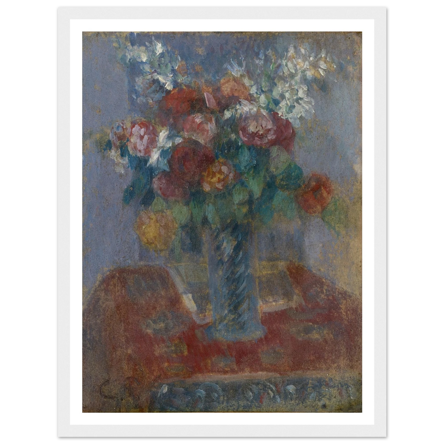 Bouquet (1900) Art Print | Camille Pissarro - Framed Poster - 30x40 cm / 12x16″ - Black frame