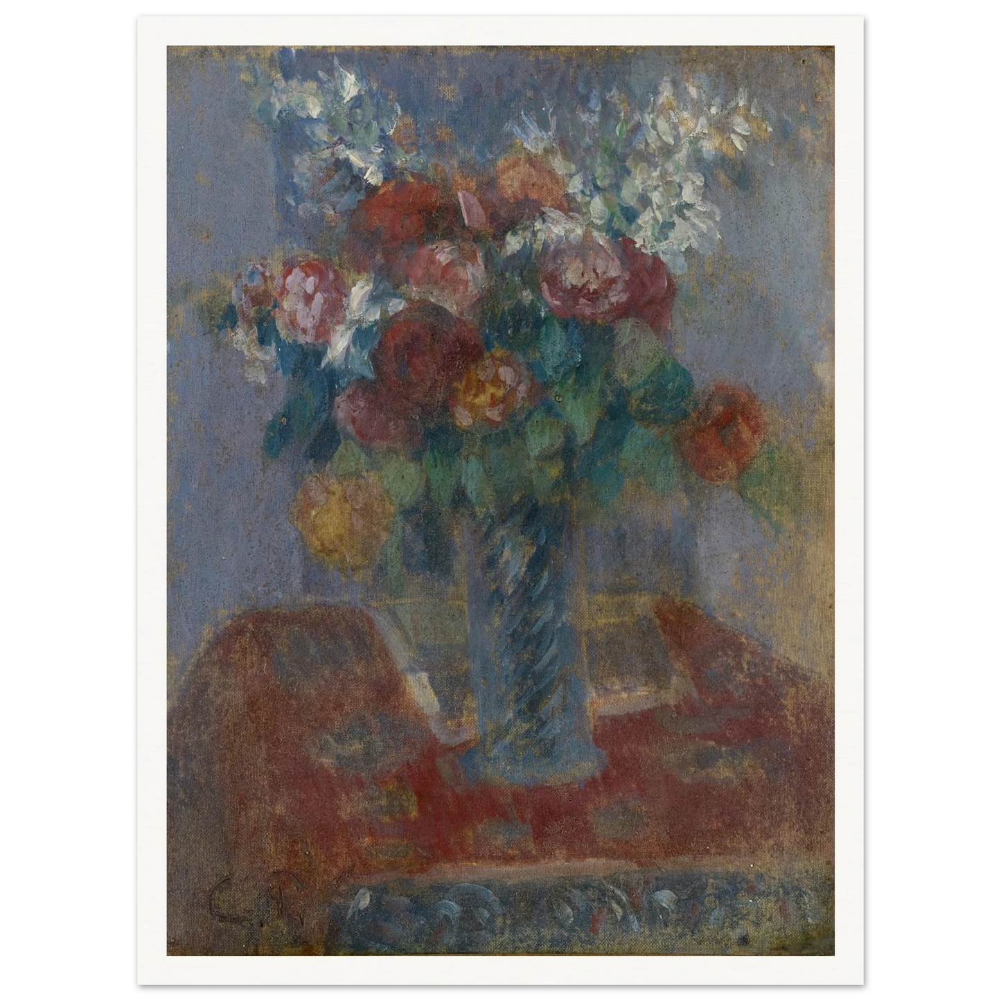 Bouquet (1900) Art Print | Camille Pissarro - Framed Poster - 30x40 cm / 12x16″ - Black frame