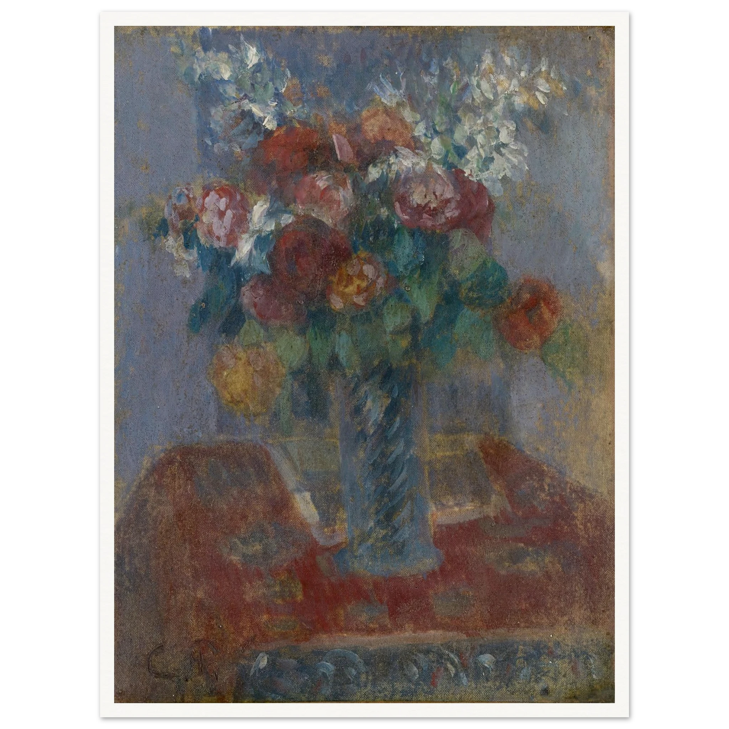 Bouquet (1900) Art Print | Camille Pissarro - Framed Poster - 30x40 cm / 12x16″ - Black frame
