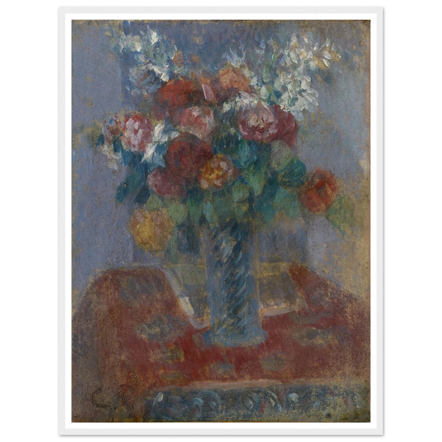 Bouquet (1900) Art Print | Camille Pissarro - Framed Poster - 30x40 cm / 12x16″ - Black frame
