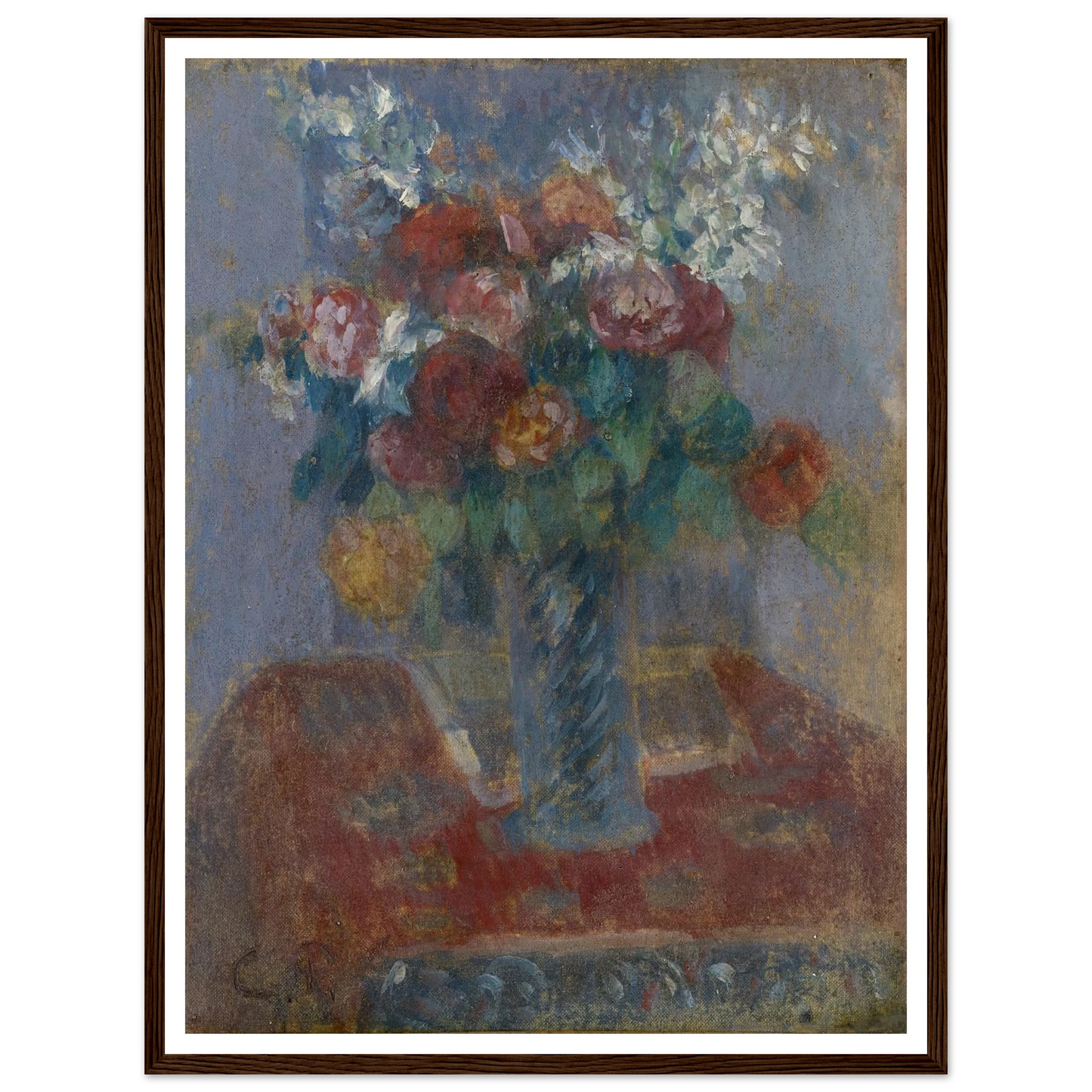 Bouquet (1900) Art Print | Camille Pissarro - Framed Poster - 30x40 cm / 12x16″ - Black frame