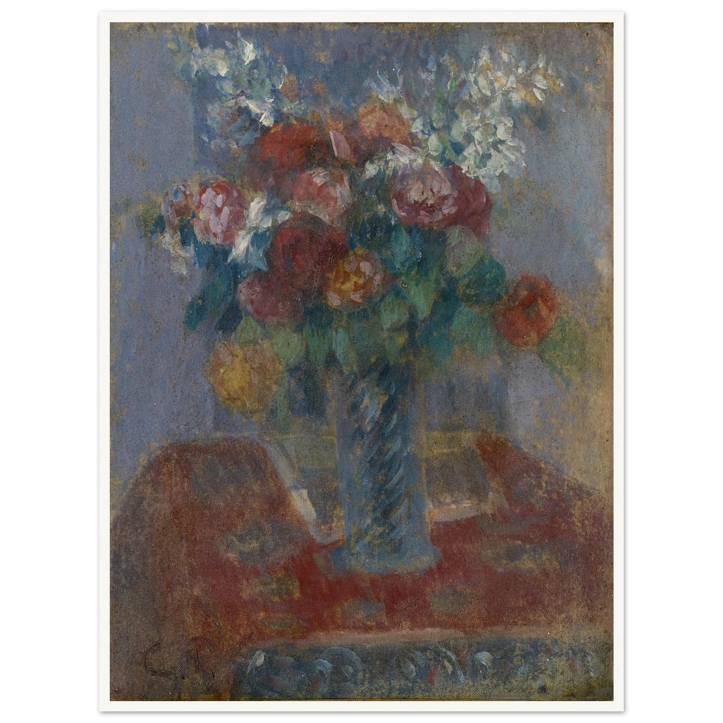 Bouquet (1900) Art Print | Camille Pissarro - Framed Poster - 30x40 cm / 12x16″ - Black frame