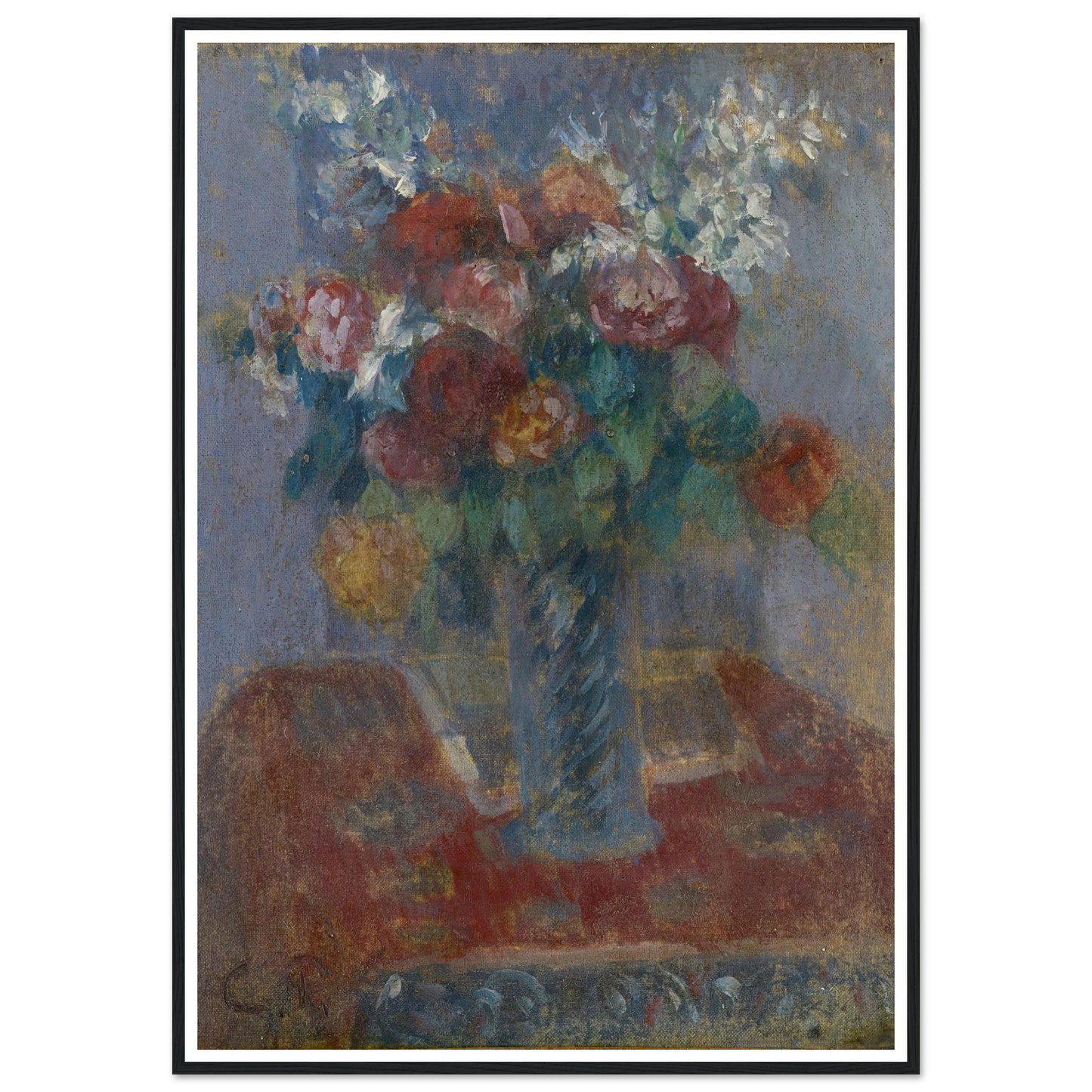 Bouquet (1900) Art Print | Camille Pissarro - Framed Poster - 30x40 cm / 12x16″ - Black frame