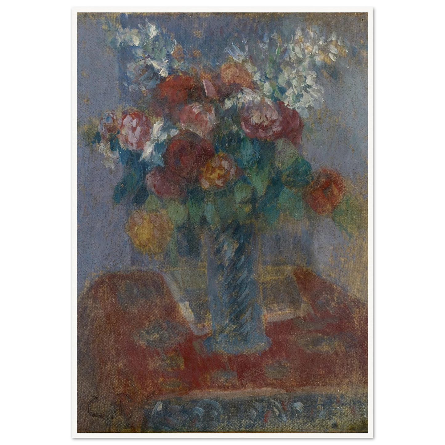 Bouquet (1900) Art Print | Camille Pissarro - Framed Poster - 30x40 cm / 12x16″ - Black frame