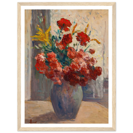 Bouquet De Fleurs Dans Un Vase Art Print | Maximilien Luce - Framed Poster - 30x40 cm / 12x16″ - Black frame