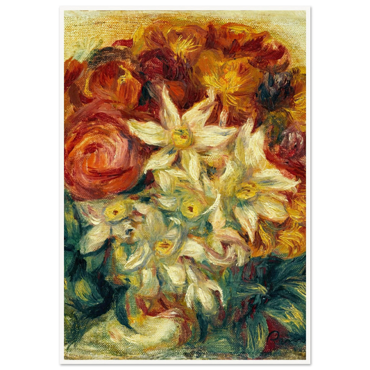 Bouquet de narcisses et de roses (1914) Art Print | Pierre Auguste Renoir - Framed Poster - 30x40 cm / 12x16″ - Black frame