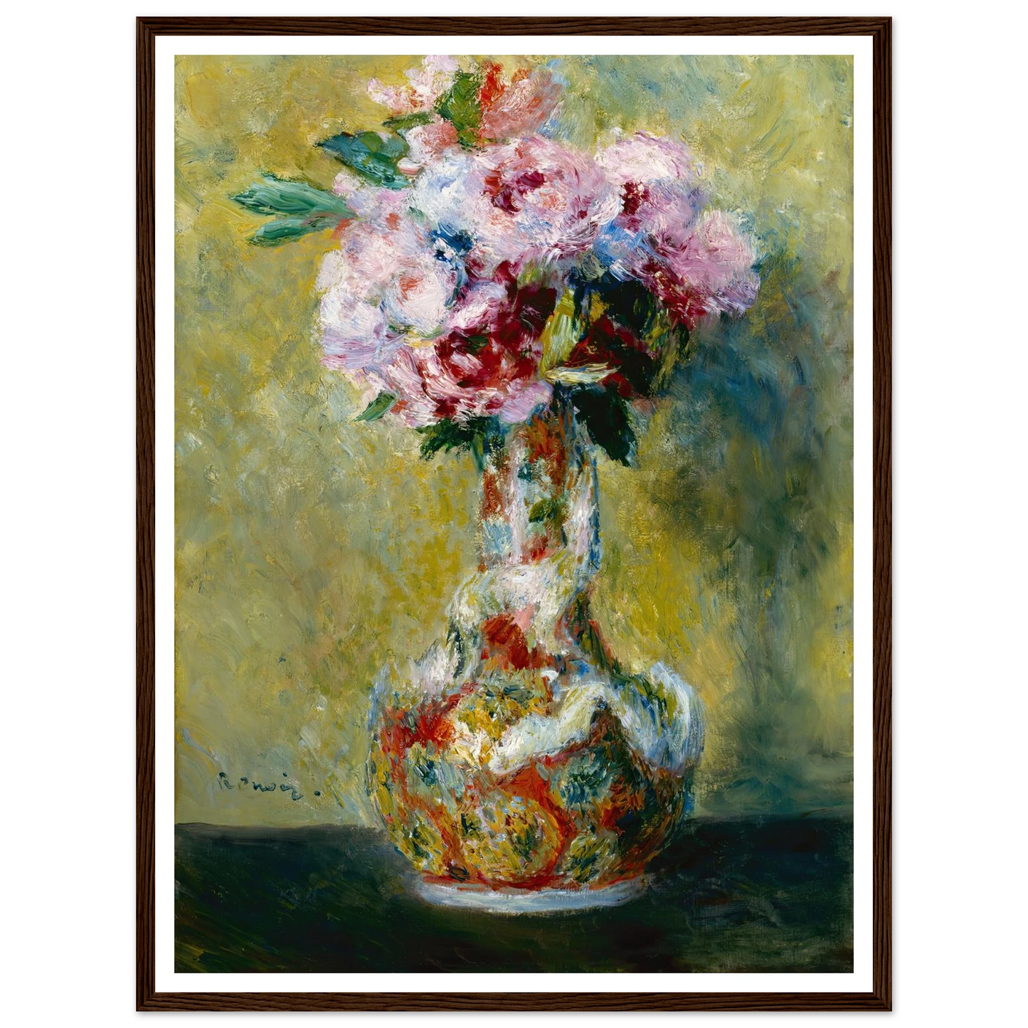 Bouquet in a Vase (1878) Art Print | Pierre Auguste Renoir - Framed Poster - 30x40 cm / 12x16″ - Black frame