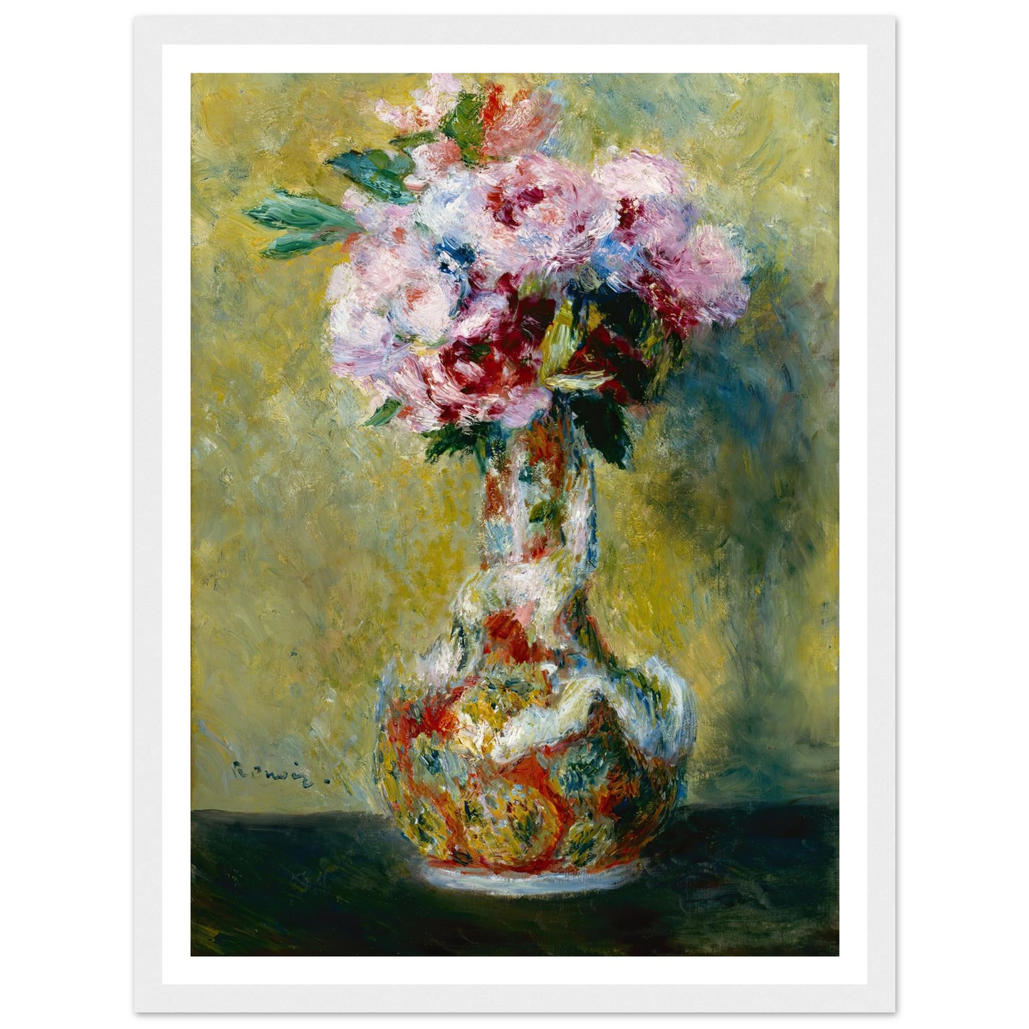 Bouquet in a Vase (1878) Art Print | Pierre Auguste Renoir - Framed Poster - 30x40 cm / 12x16″ - Black frame
