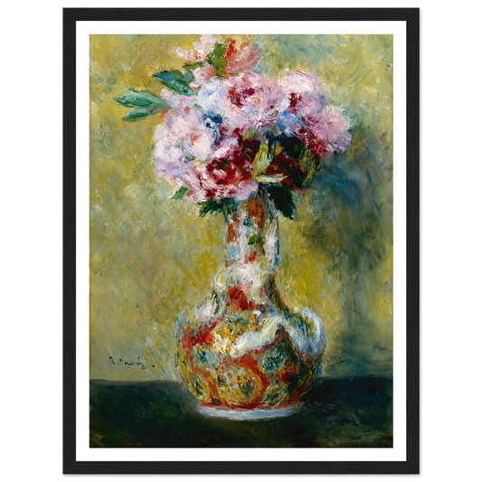Bouquet in a Vase (1878) Art Print | Pierre Auguste Renoir - Framed Poster - 30x40 cm / 12x16″ - Black frame