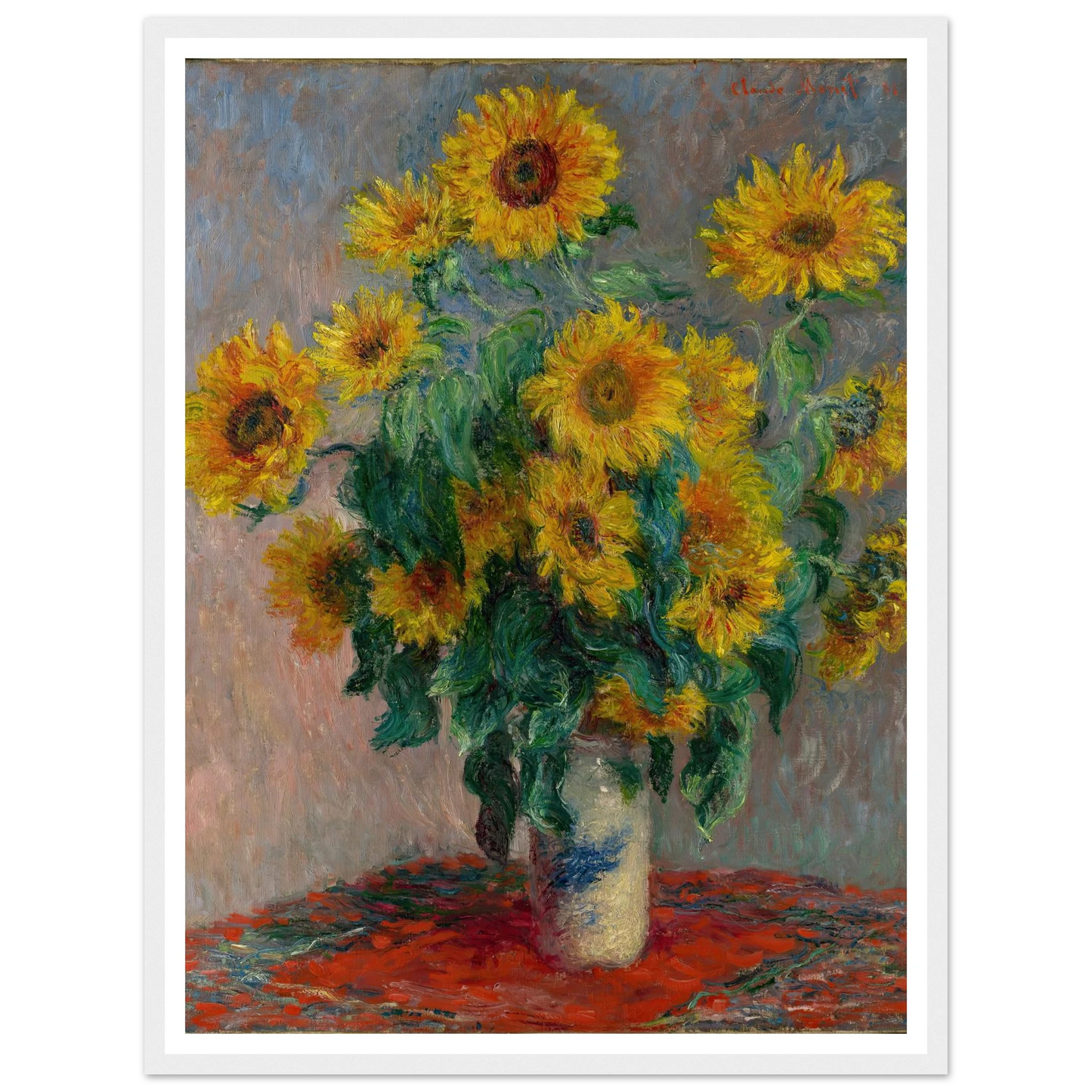 Bouquet of Sunflowers (1881) Art Print | Claude Monet - Framed Poster - 30x40 cm / 12x16″ - Black frame
