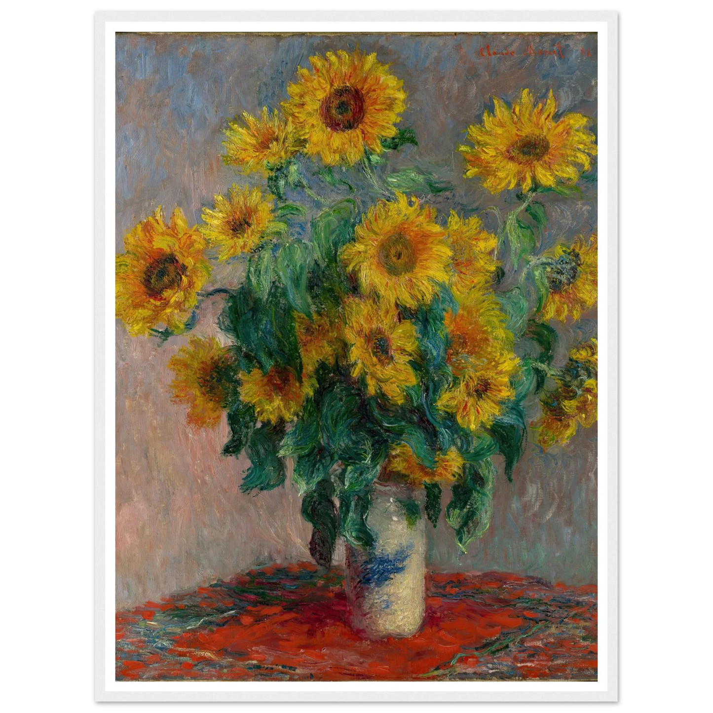 Bouquet of Sunflowers (1881) Art Print | Claude Monet - Framed Poster - 30x40 cm / 12x16″ - Black frame