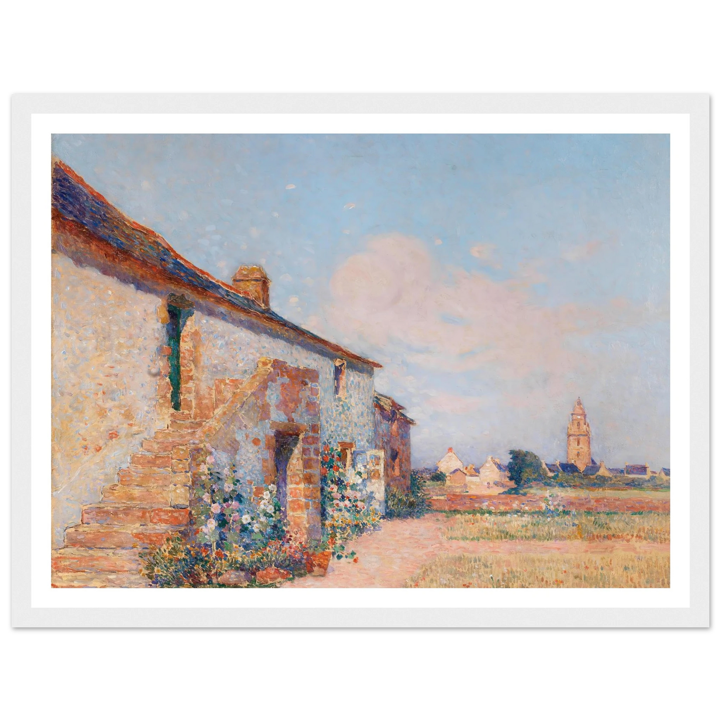 Bourg-de-Batz, Brittany Art Print | Ferdinand du Puigaudeau - Framed Poster - 30x40 cm / 12x16″ - Black frame