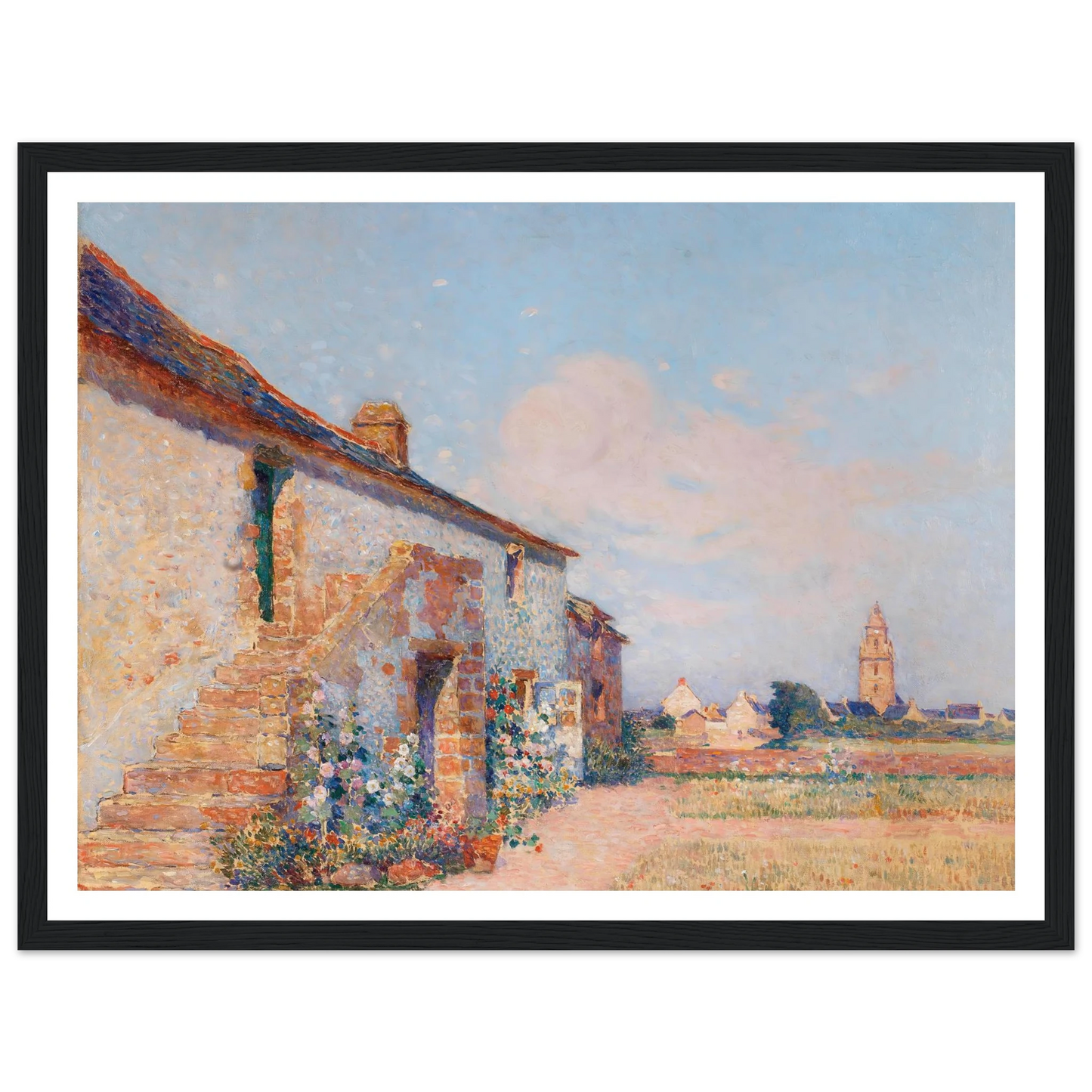 Bourg-de-Batz, Brittany Art Print | Ferdinand du Puigaudeau - Framed Poster - 30x40 cm / 12x16″ - Black frame