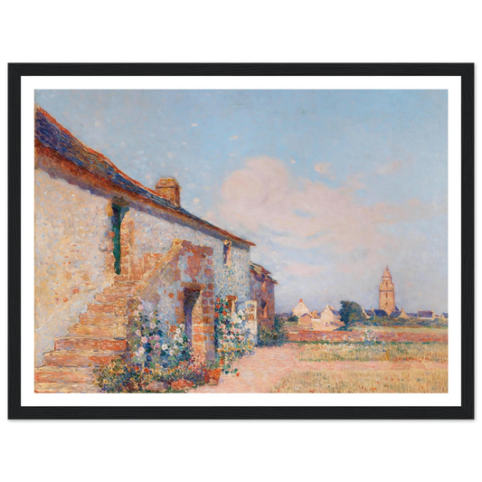 Bourg-de-Batz, Brittany Art Print | Ferdinand du Puigaudeau - Framed Poster - 30x40 cm / 12x16″ - Black frame