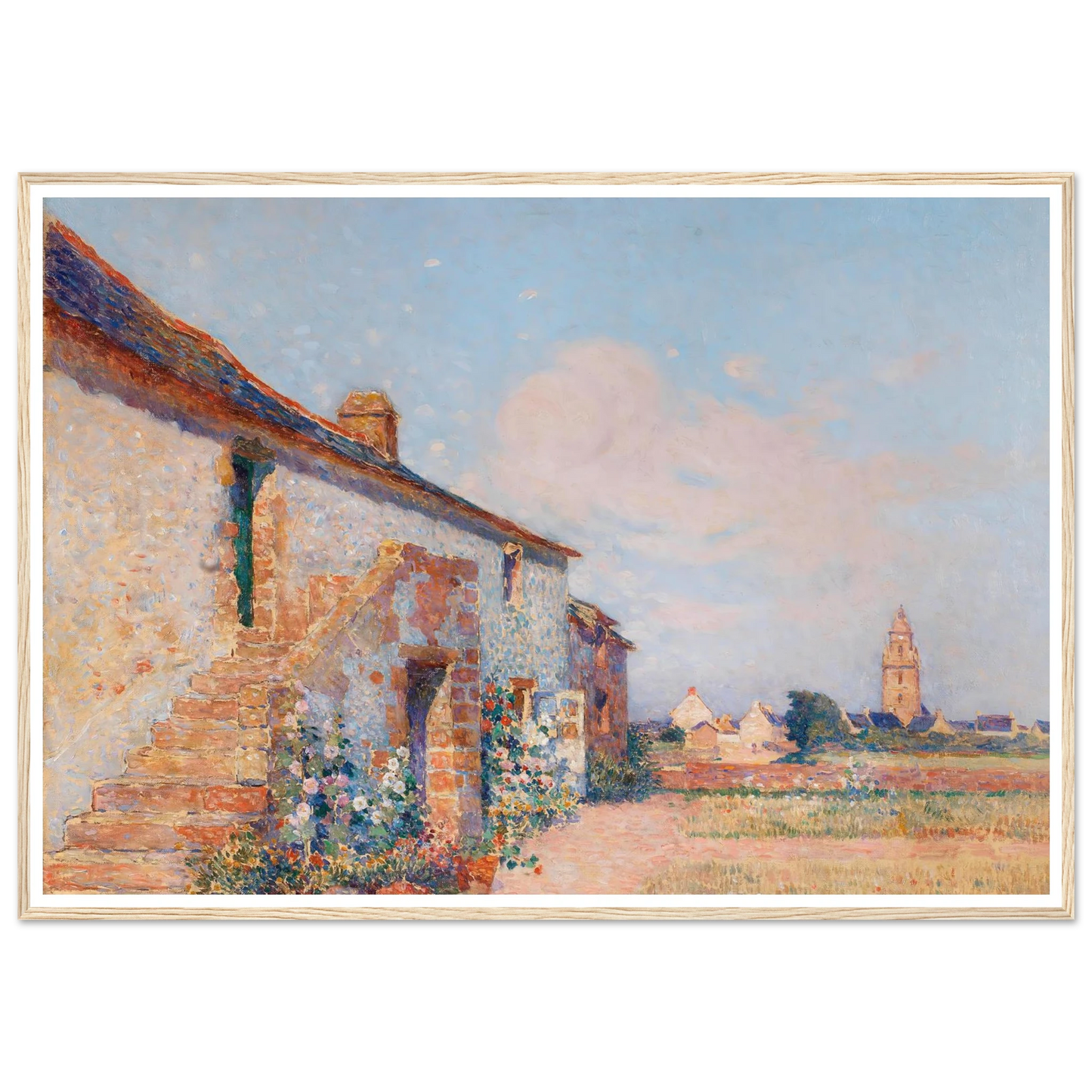 Bourg-de-Batz, Brittany Art Print | Ferdinand du Puigaudeau - Framed Poster - 30x40 cm / 12x16″ - Black frame