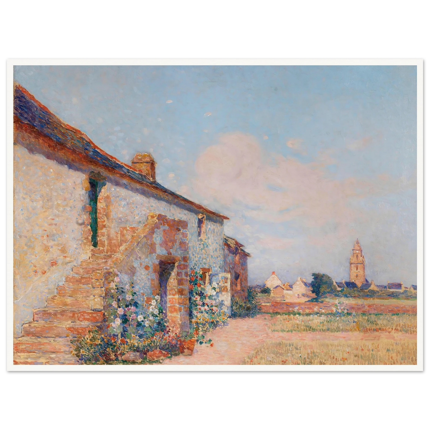 Bourg-de-Batz, Brittany Art Print | Ferdinand du Puigaudeau - Framed Poster - 30x40 cm / 12x16″ - Black frame