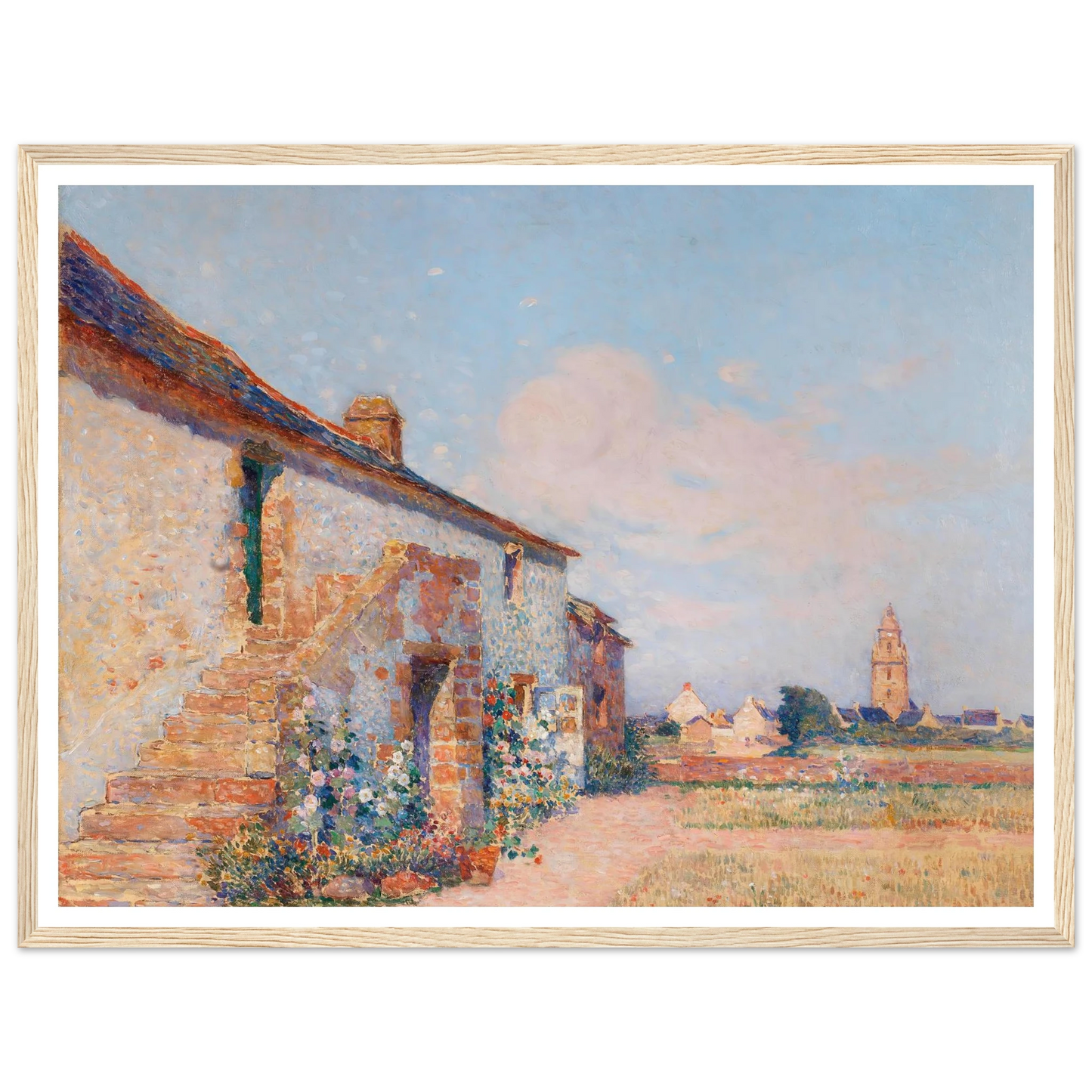Bourg-de-Batz, Brittany Art Print | Ferdinand du Puigaudeau - Framed Poster - 30x40 cm / 12x16″ - Black frame