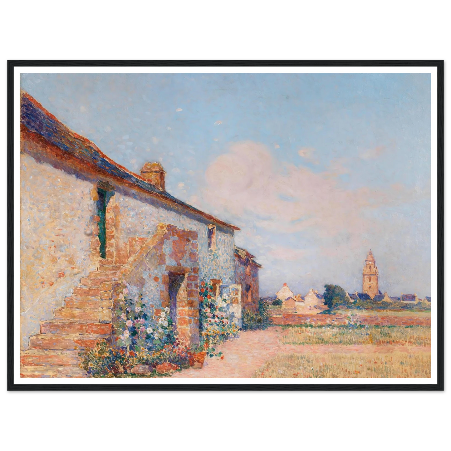 Bourg-de-Batz, Brittany Art Print | Ferdinand du Puigaudeau - Framed Poster - 30x40 cm / 12x16″ - Black frame
