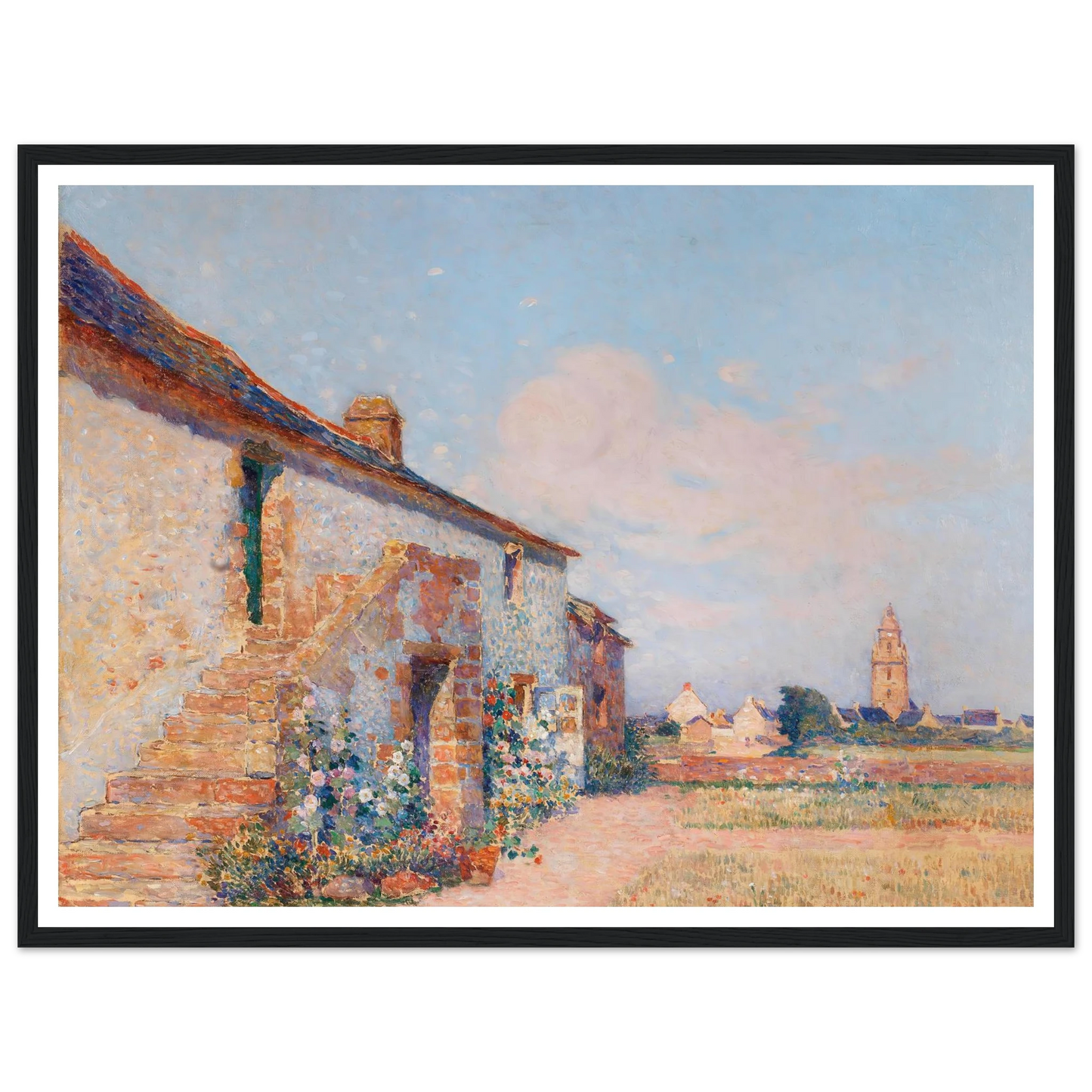 Bourg-de-Batz, Brittany Art Print | Ferdinand du Puigaudeau - Framed Poster - 30x40 cm / 12x16″ - Black frame