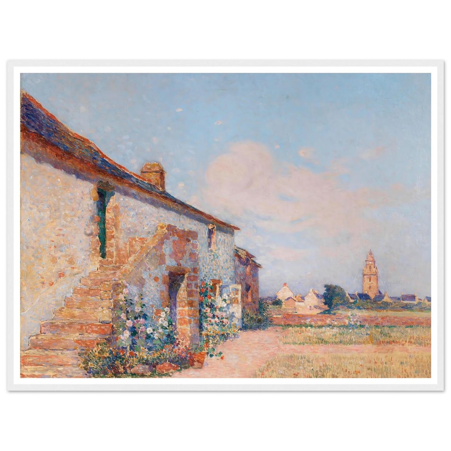 Bourg-de-Batz, Brittany Art Print | Ferdinand du Puigaudeau - Framed Poster - 30x40 cm / 12x16″ - Black frame