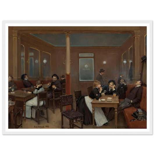 Brasserie D’étudiants (Student Brasserie) (1889) Art Print | Jean Beraud - Framed Poster - 30x40 cm / 12x16″ - Black frame