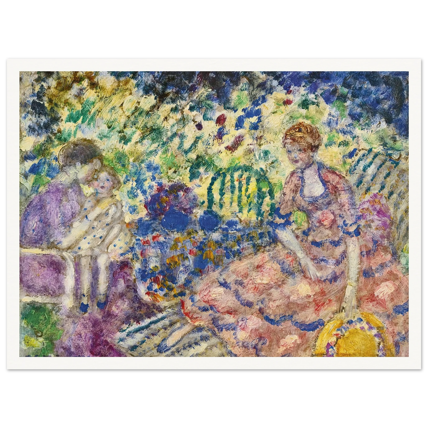 Breakfast in the Garden (1916) Art Print | Frederick Carl Frieseke - Framed Poster - 30x40 cm / 12x16″ - Black frame