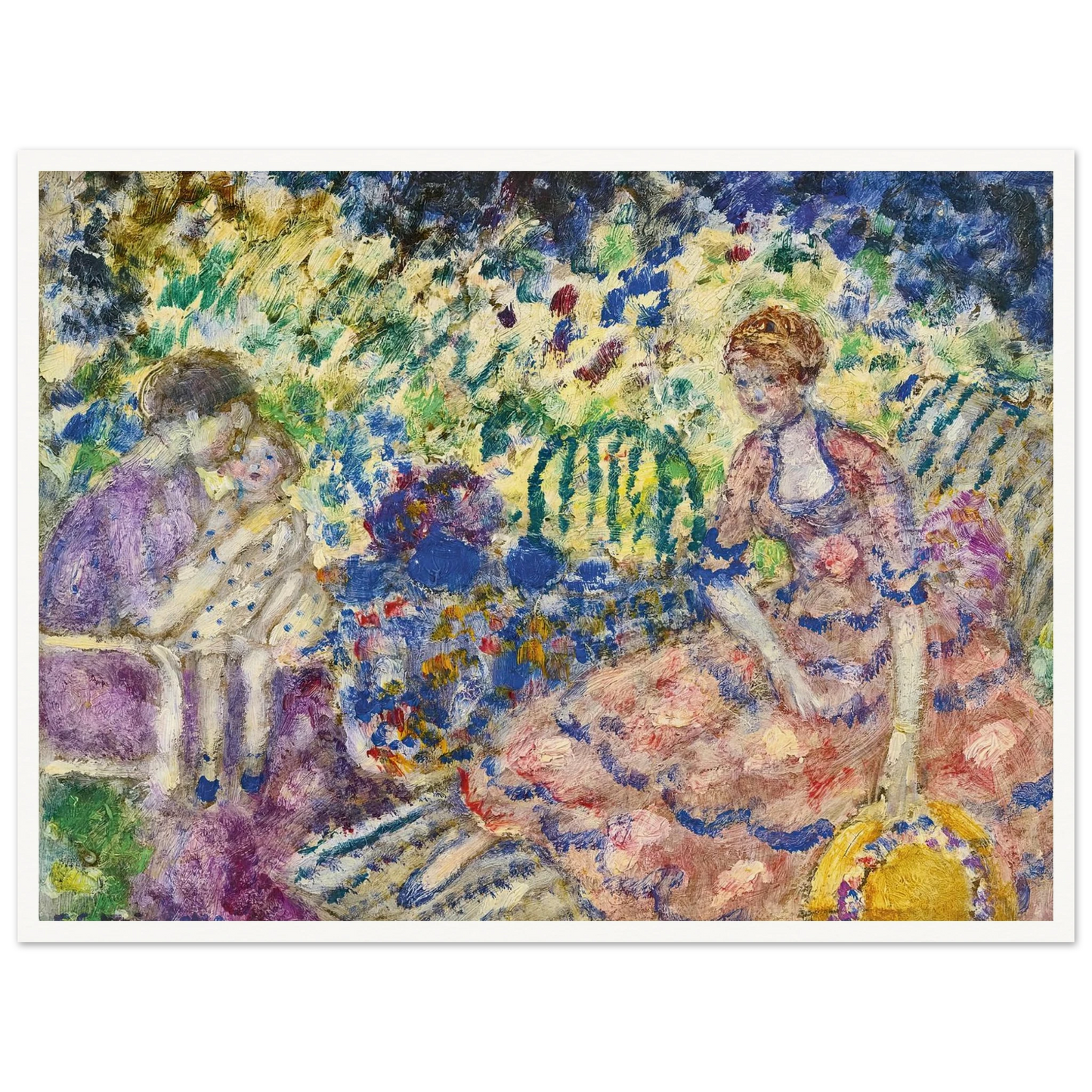 Breakfast in the Garden (1916) Art Print | Frederick Carl Frieseke - Framed Poster - 30x40 cm / 12x16″ - Black frame