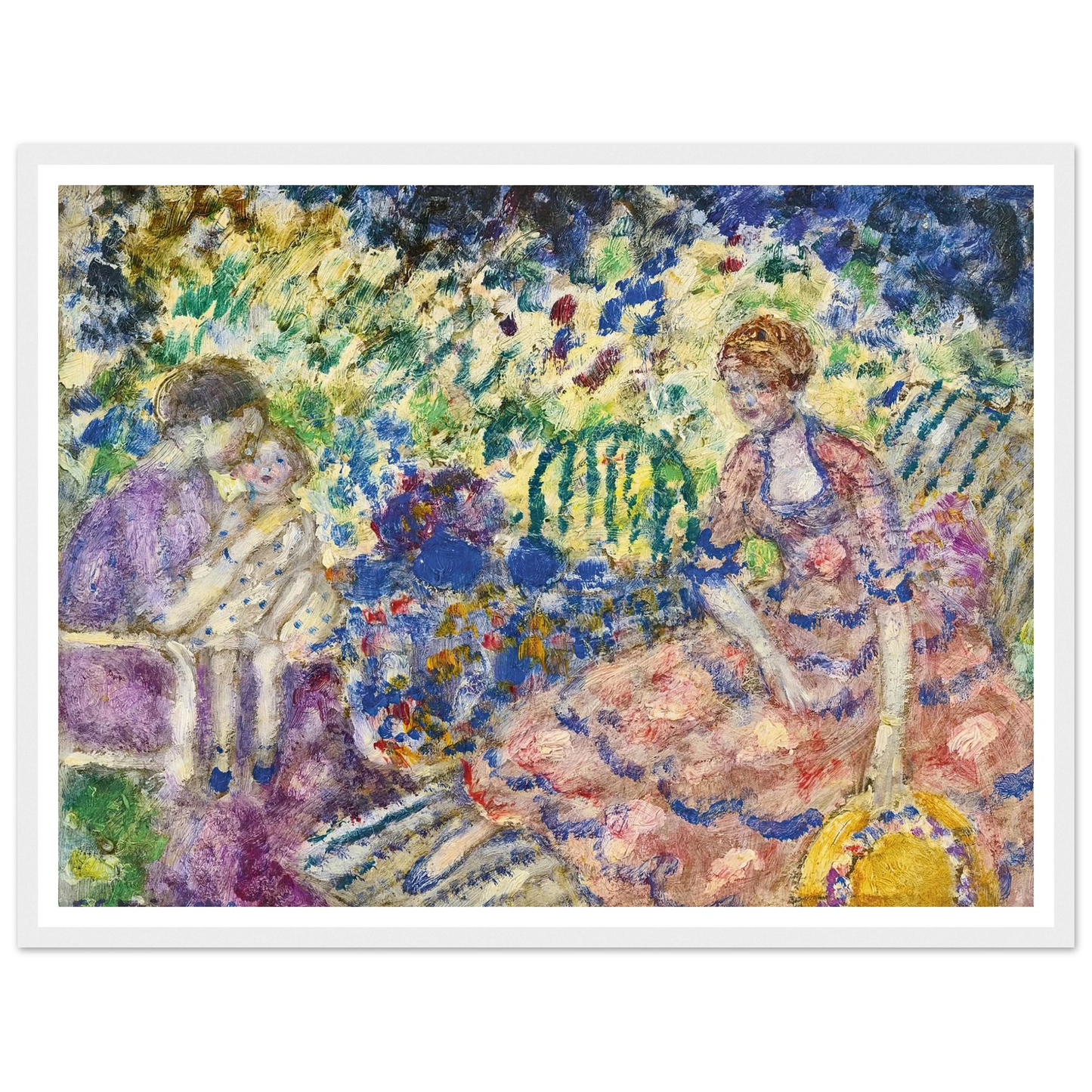 Breakfast in the Garden (1916) Art Print | Frederick Carl Frieseke - Framed Poster - 30x40 cm / 12x16″ - Black frame