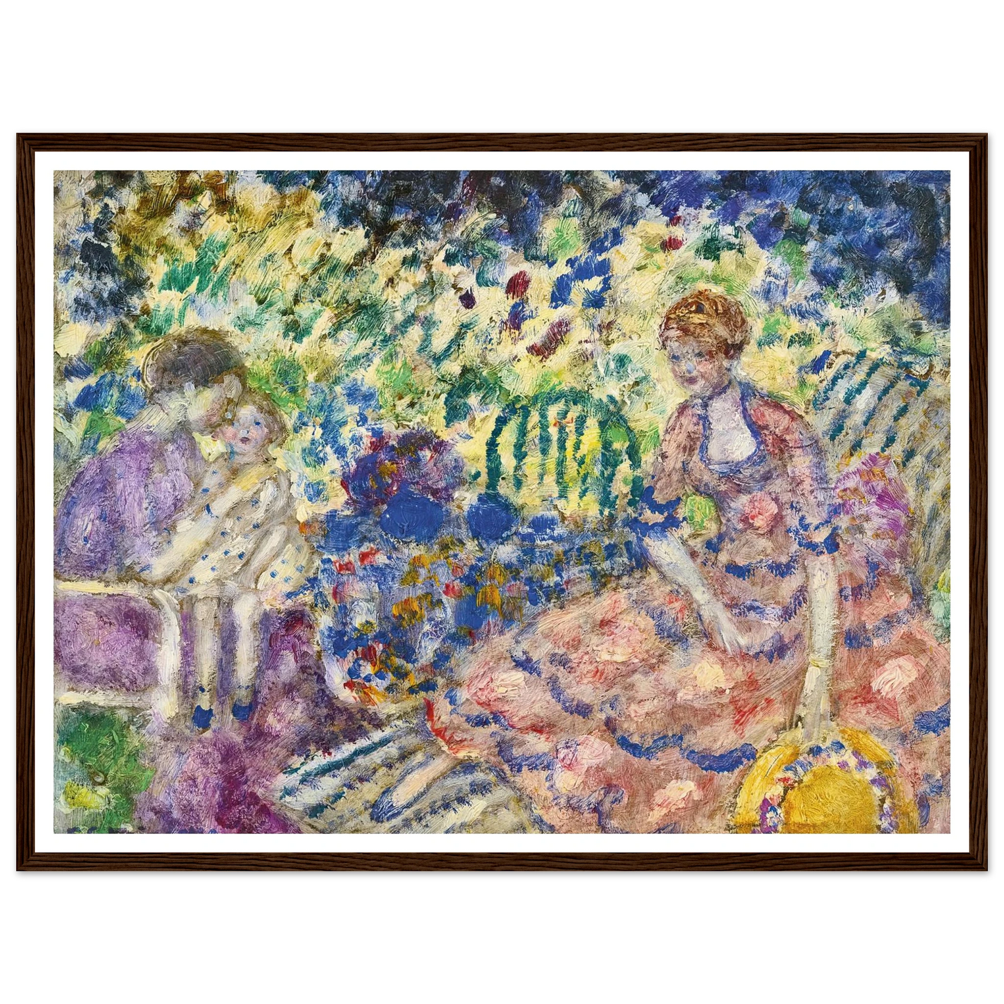 Breakfast in the Garden (1916) Art Print | Frederick Carl Frieseke - Framed Poster - 30x40 cm / 12x16″ - Black frame