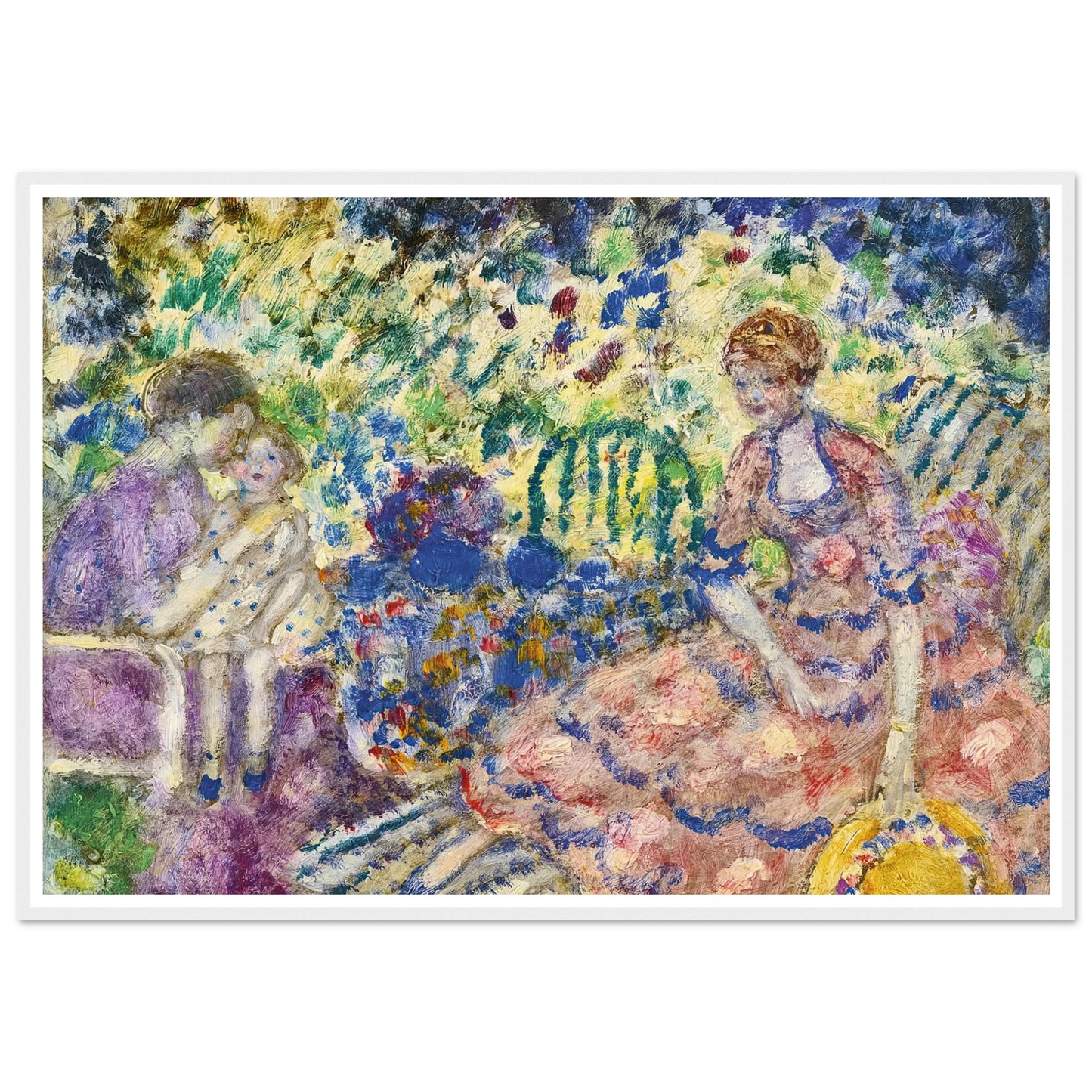 Breakfast in the Garden (1916) Art Print | Frederick Carl Frieseke - Framed Poster - 30x40 cm / 12x16″ - Black frame