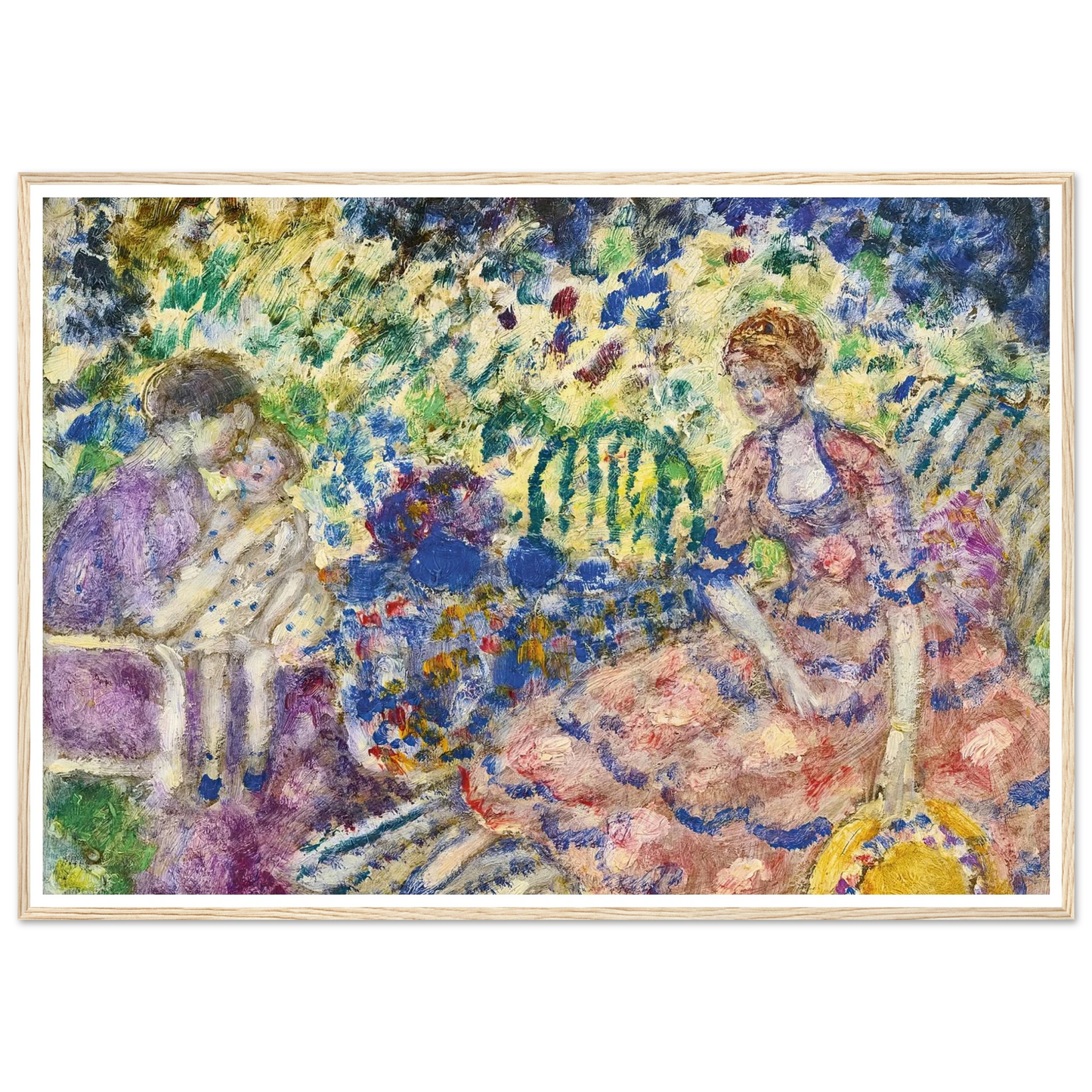 Breakfast in the Garden (1916) Art Print | Frederick Carl Frieseke - Framed Poster - 30x40 cm / 12x16″ - Black frame