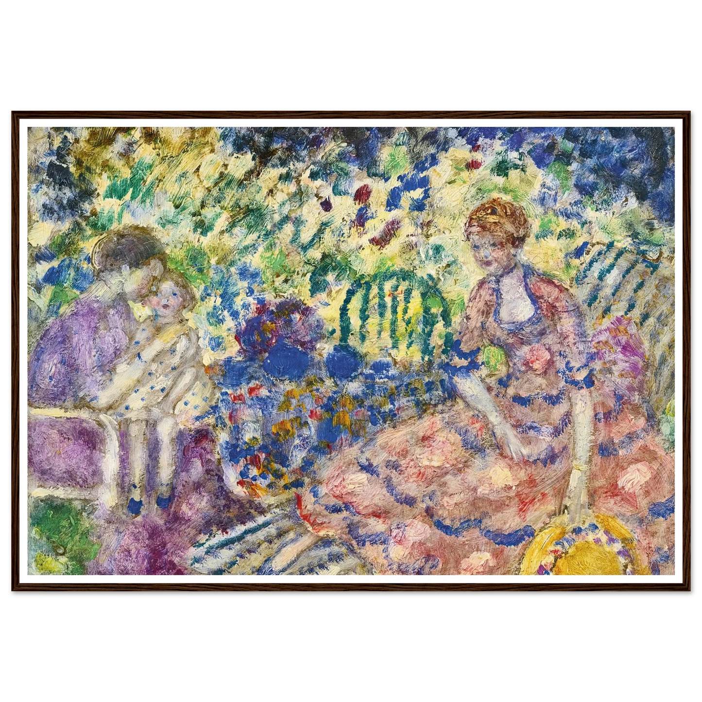 Breakfast in the Garden (1916) Art Print | Frederick Carl Frieseke - Framed Poster - 30x40 cm / 12x16″ - Black frame