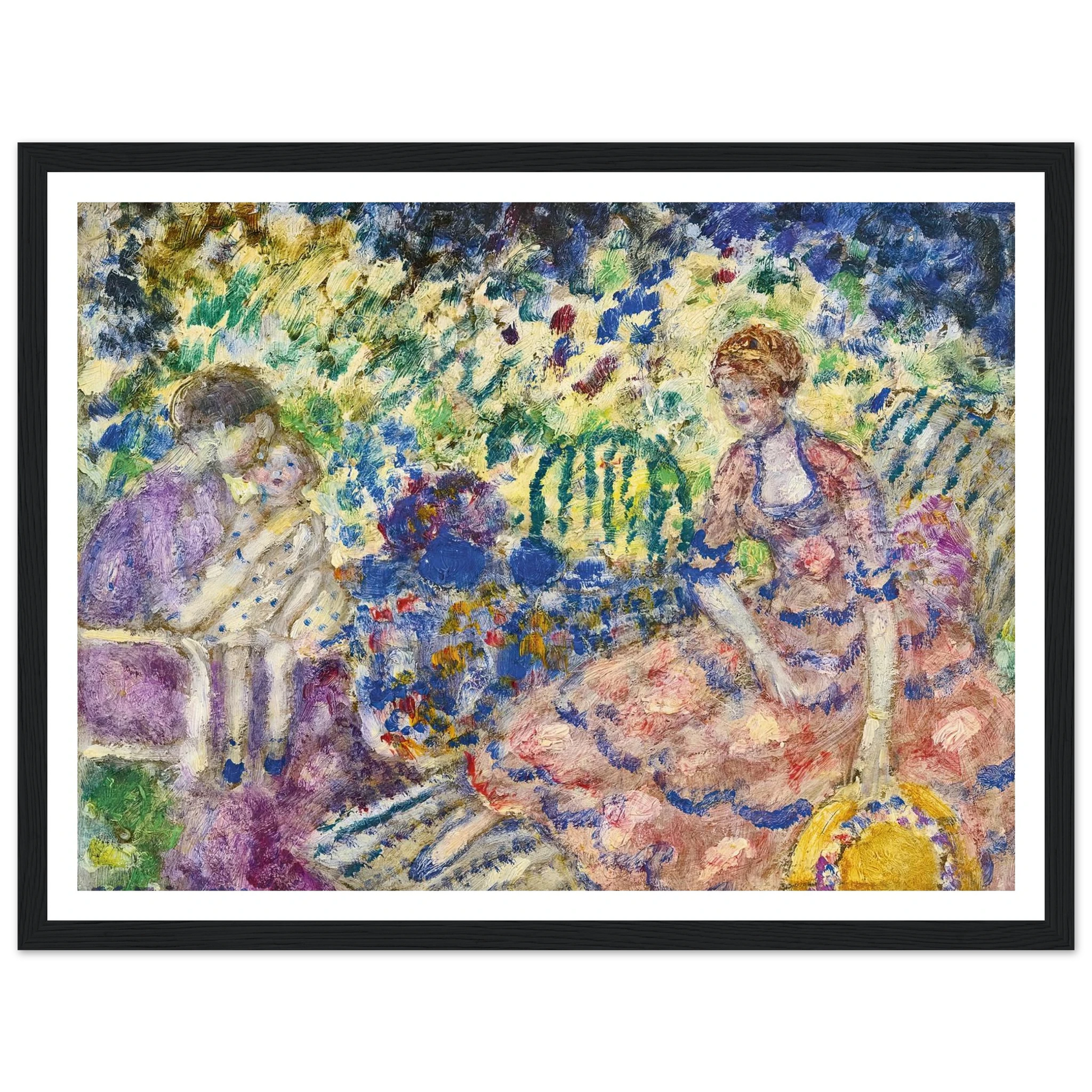 Breakfast in the Garden (1916) Art Print | Frederick Carl Frieseke - Framed Poster - 30x40 cm / 12x16″ - Black frame