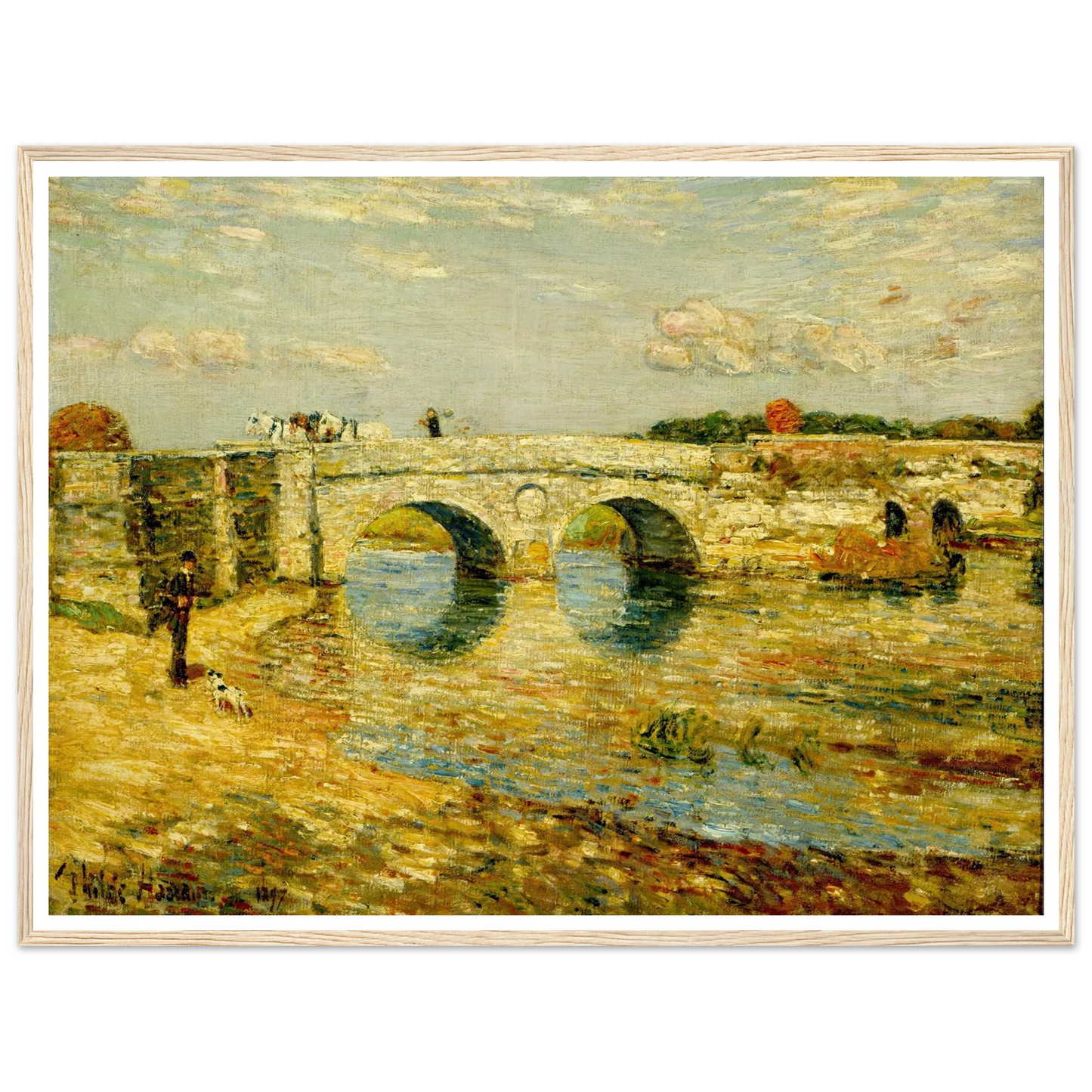 Bridge Over the Stour Art Print | Childe Hassam - Framed Poster - 30x40 cm / 12x16″ - Black frame