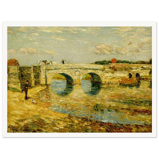 Bridge Over the Stour Art Print | Childe Hassam - Framed Poster - 30x40 cm / 12x16″ - Black frame