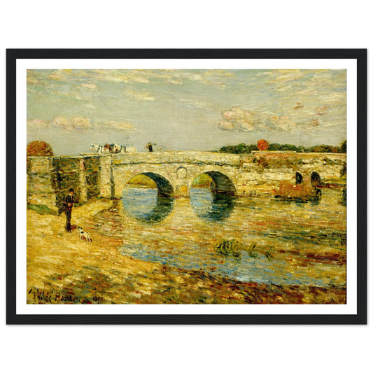Bridge Over the Stour Art Print | Childe Hassam - Framed Poster - 30x40 cm / 12x16″ - Black frame