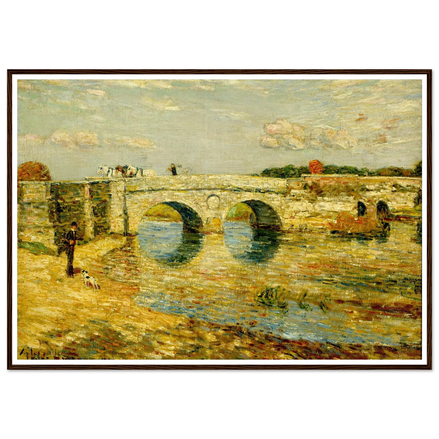 Bridge Over the Stour Art Print | Childe Hassam - Framed Poster - 30x40 cm / 12x16″ - Black frame