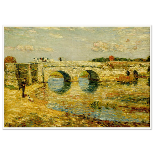 Bridge Over the Stour Art Print | Childe Hassam - Framed Poster - 30x40 cm / 12x16″ - Black frame