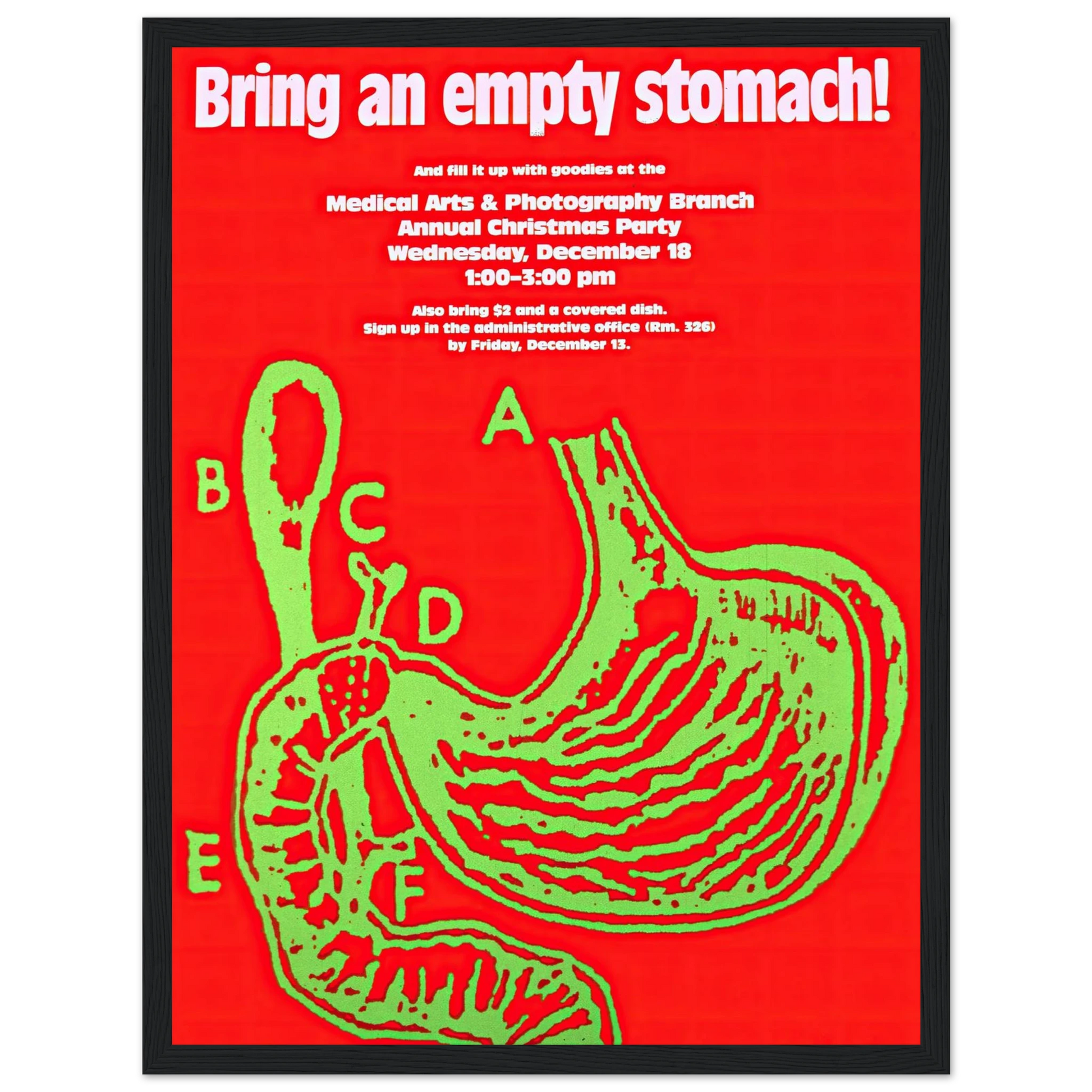 Bring an empty stomach! Art Print | National Institutes of Health - Framed Poster - 30x40 cm / 12x16″ - Black frame