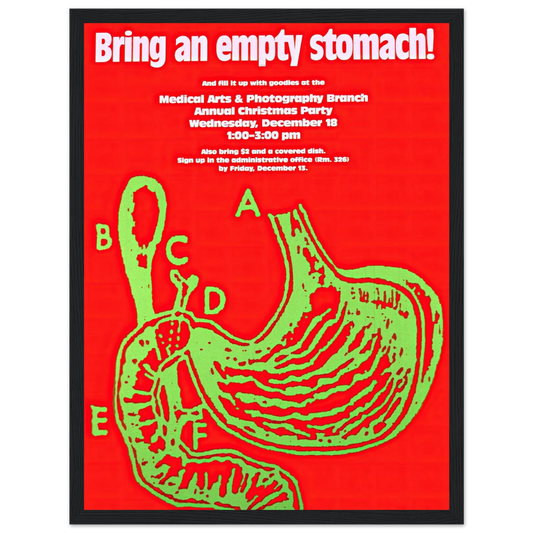 Bring an empty stomach! Art Print | National Institutes of Health - Framed Poster - 30x40 cm / 12x16″ - Black frame