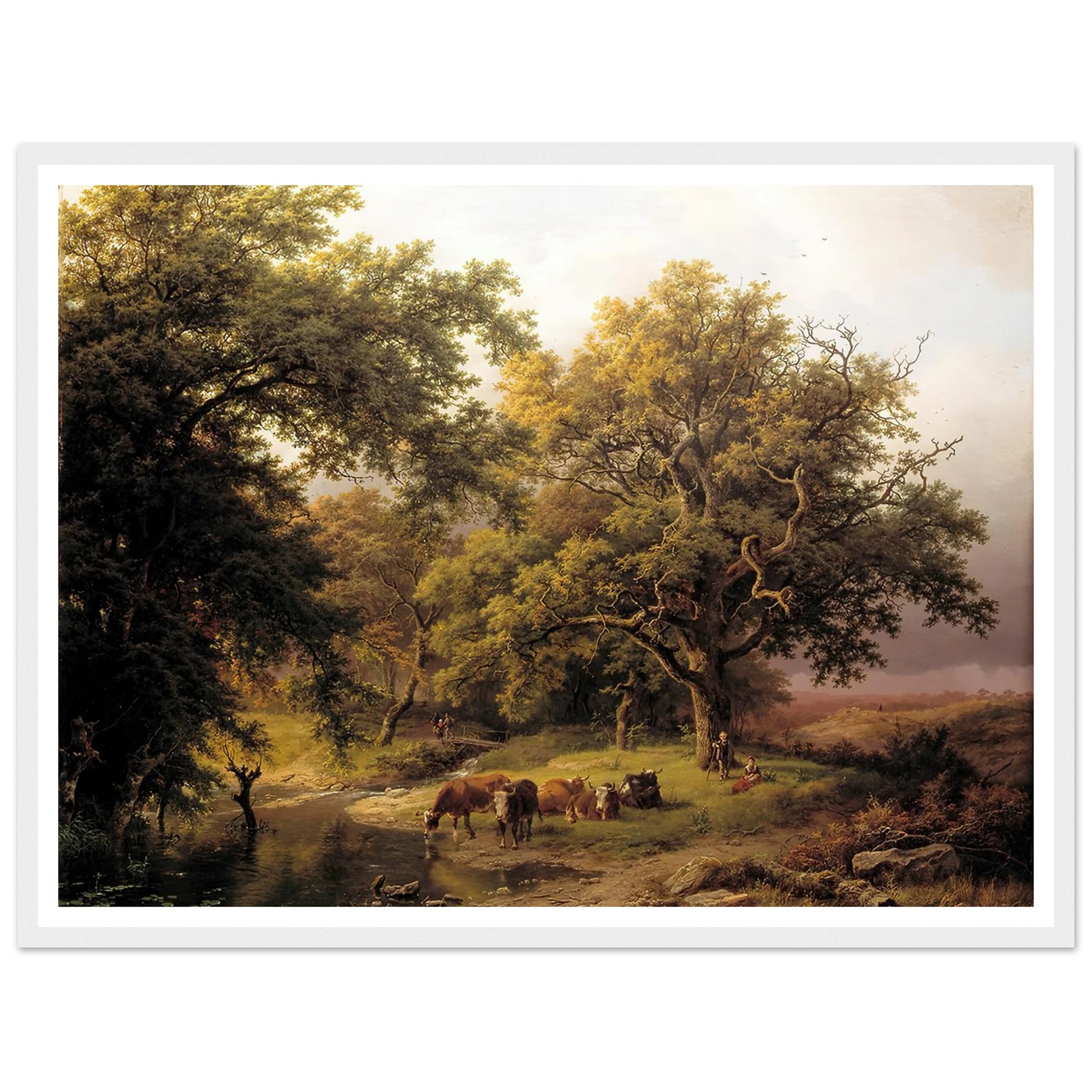 Brook by the Edge of the Woods (1849) Art Print | Barend Cornelis Koekkoek - Framed Poster - 30x40 cm / 12x16″ - Black frame