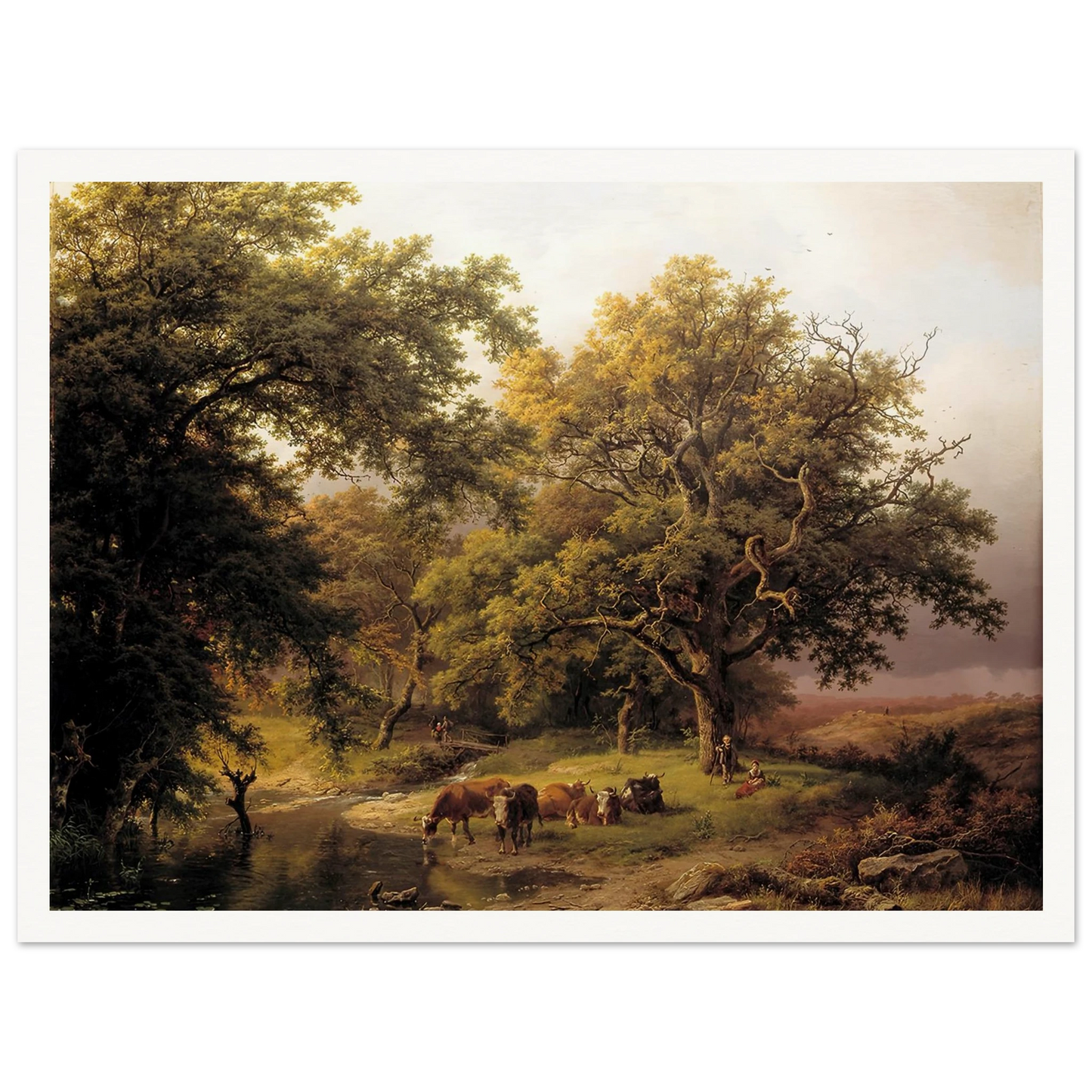 Brook by the Edge of the Woods (1849) Art Print | Barend Cornelis Koekkoek - Framed Poster - 30x40 cm / 12x16″ - Black frame