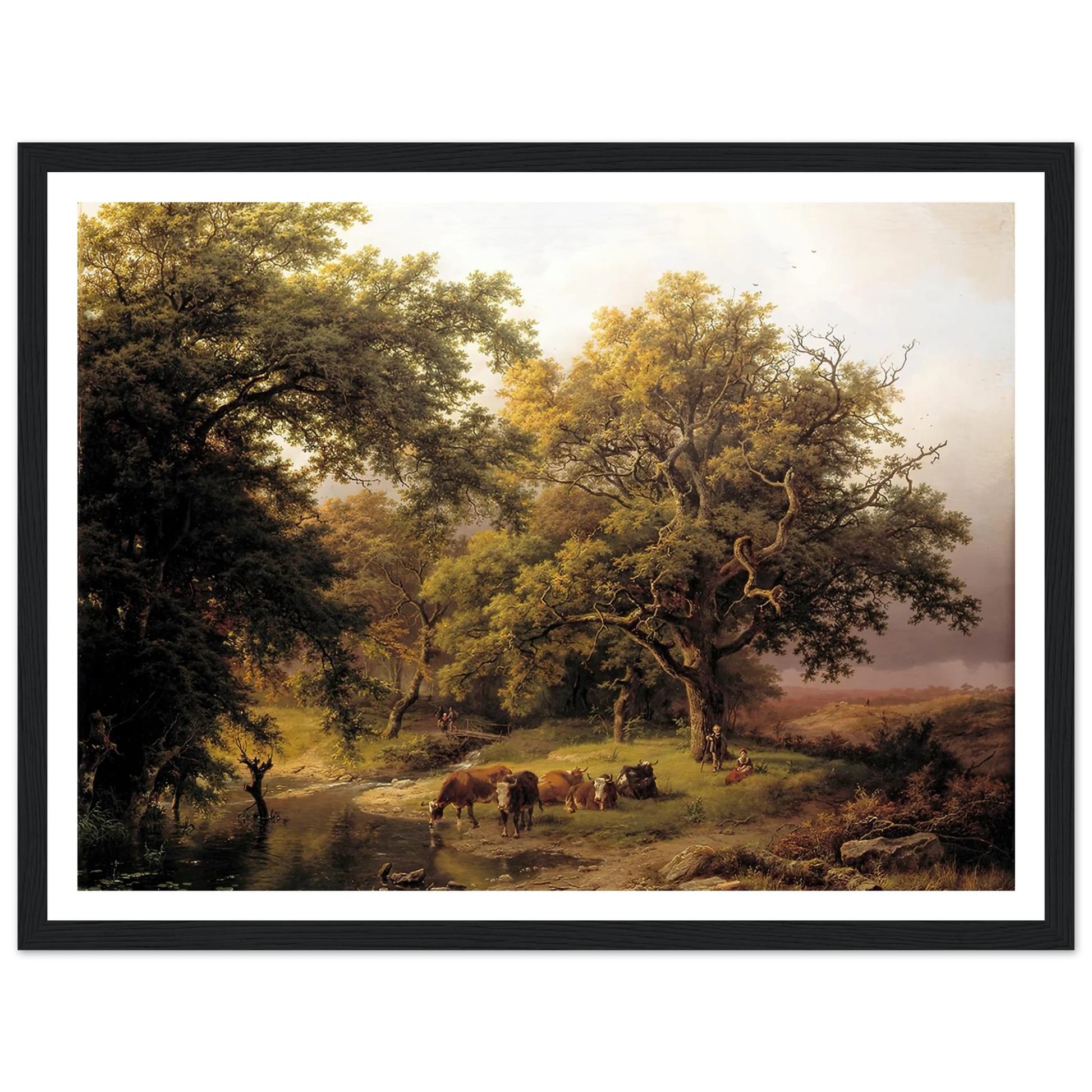 Brook by the Edge of the Woods (1849) Art Print | Barend Cornelis Koekkoek - Framed Poster - 30x40 cm / 12x16″ - Black frame