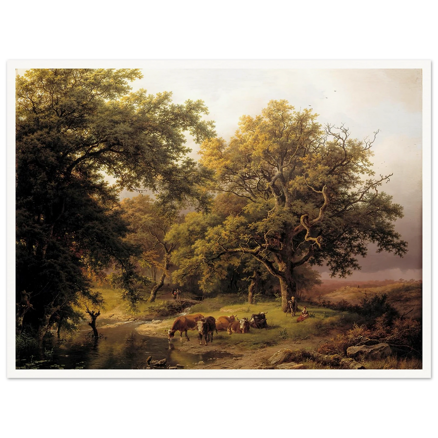 Brook by the Edge of the Woods (1849) Art Print | Barend Cornelis Koekkoek - Framed Poster - 30x40 cm / 12x16″ - Black frame