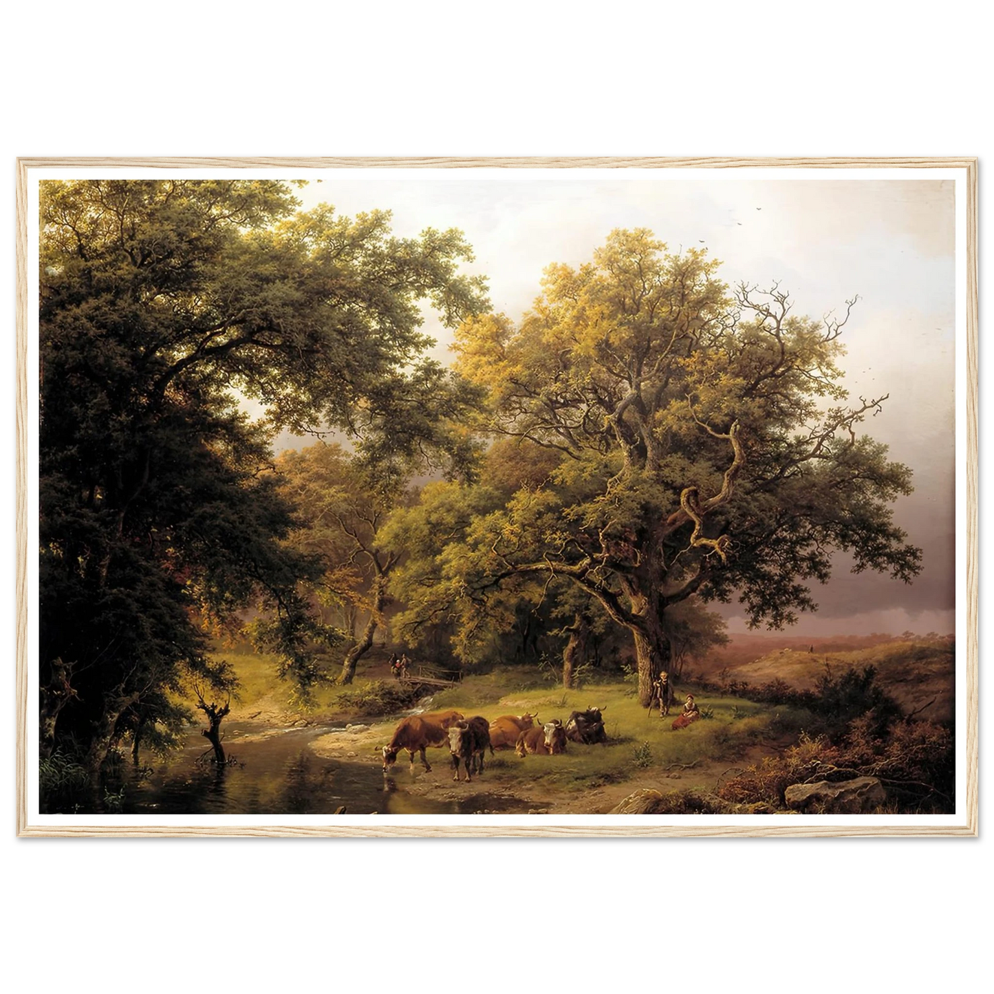 Brook by the Edge of the Woods (1849) Art Print | Barend Cornelis Koekkoek - Framed Poster - 30x40 cm / 12x16″ - Black frame
