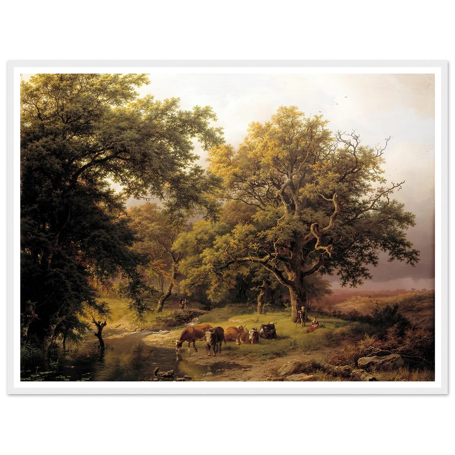 Brook by the Edge of the Woods (1849) Art Print | Barend Cornelis Koekkoek - Framed Poster - 30x40 cm / 12x16″ - Black frame